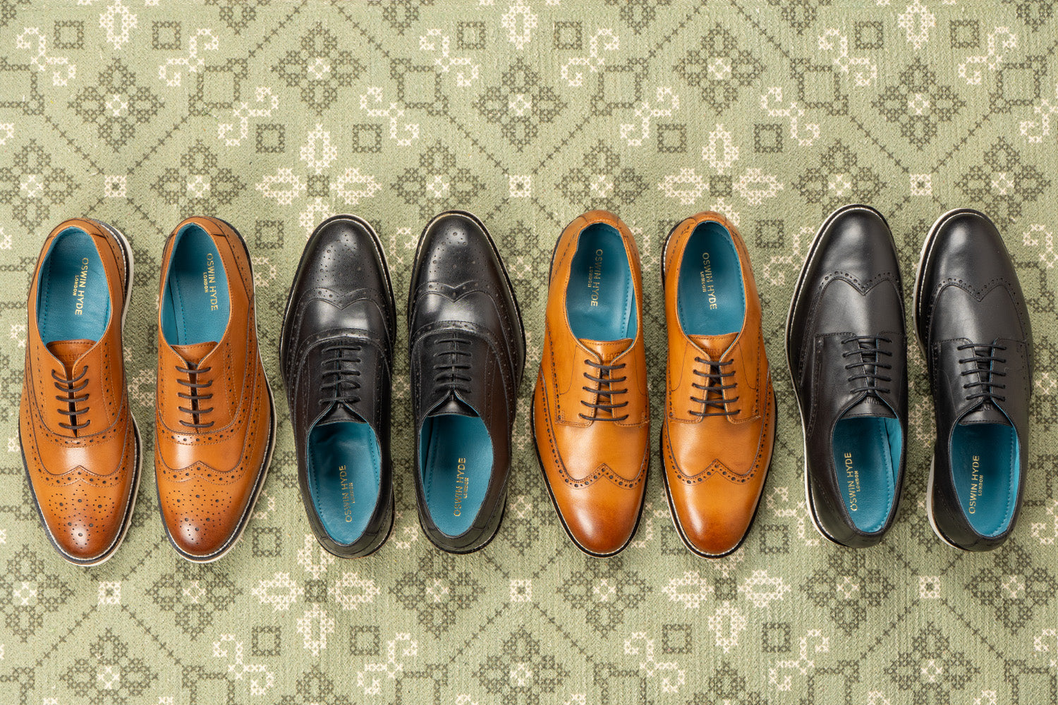 4 Pairs of laced up Shoes - Oswin Hyde