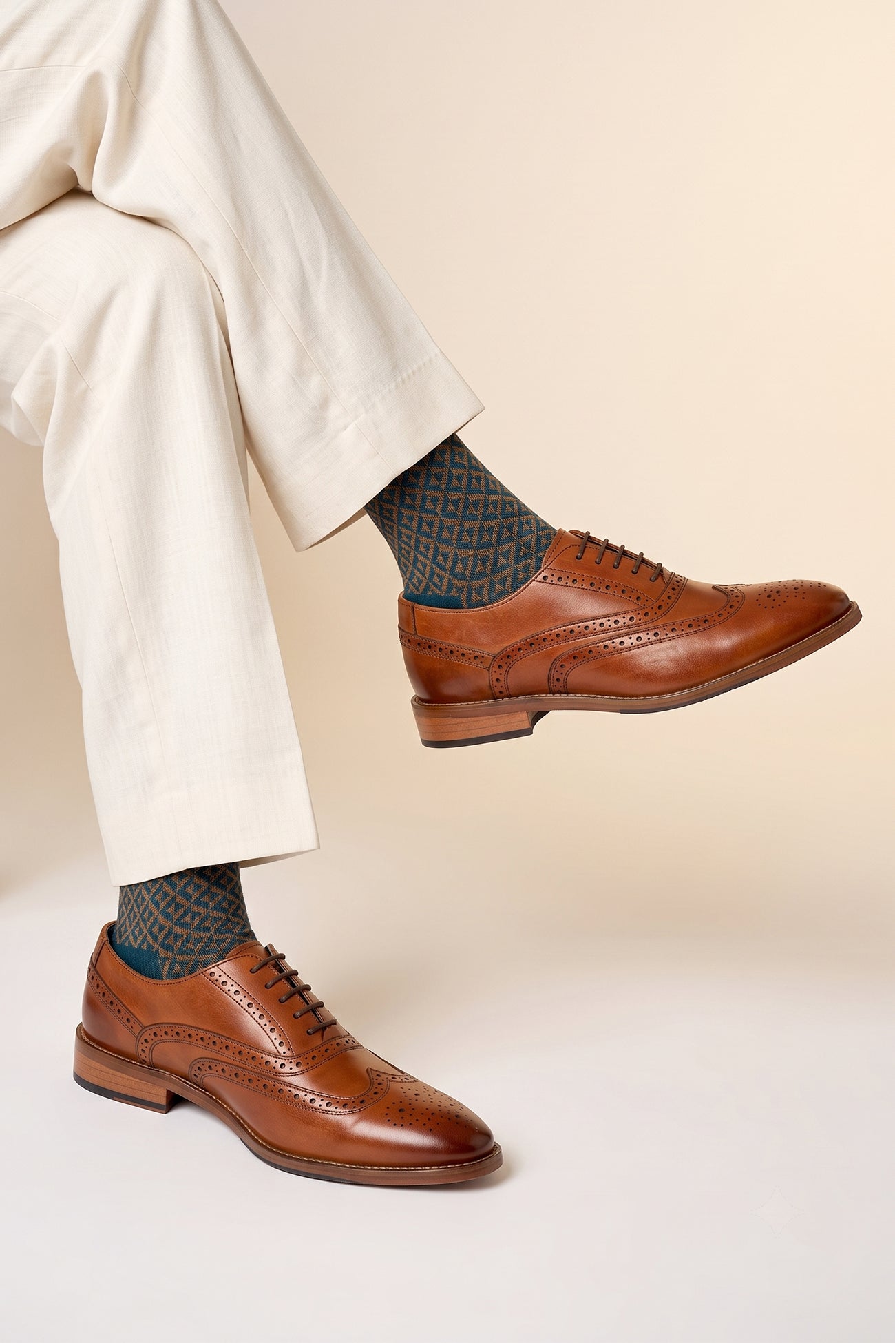 Winston Tan wide fit Oxford brogue leather shoes for men with classic lace-up design, premium leather, and detailed perforations for formal and office occasions.