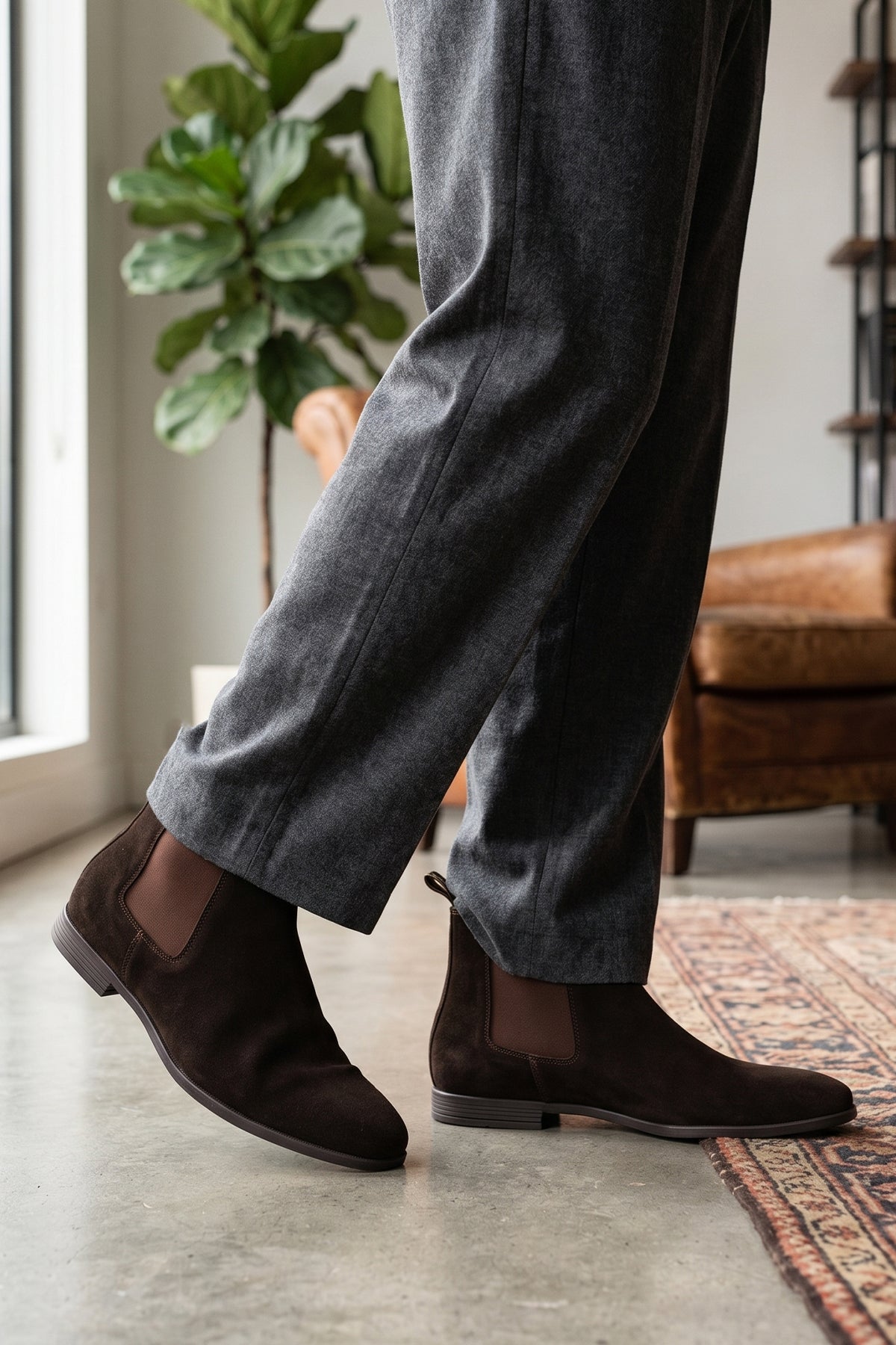Man wearing Darwin Brown Suede Chelsea boot for men | Best Chelsea boots