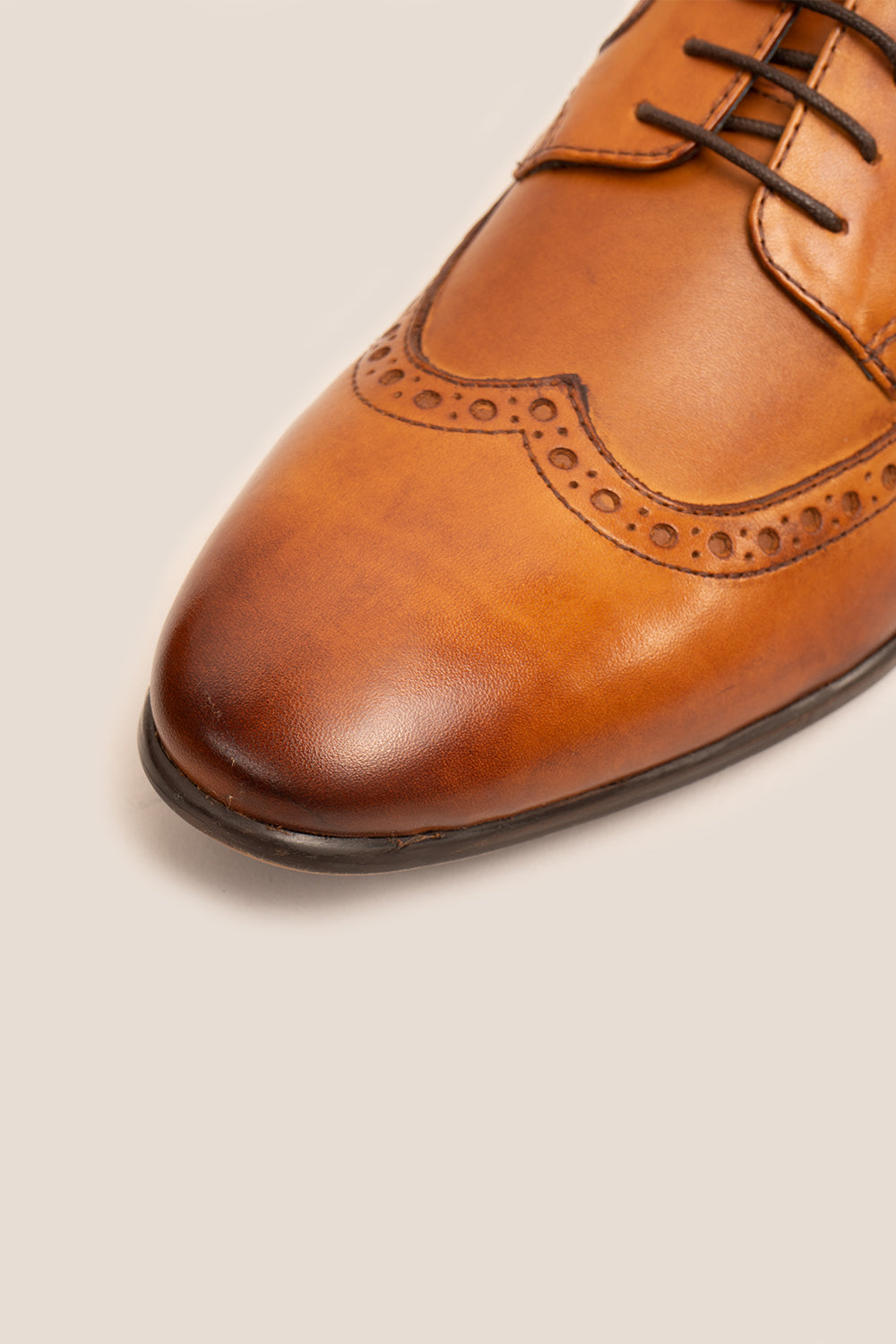 Miles Tan Leather Brogue Shoes Oswin Hyde