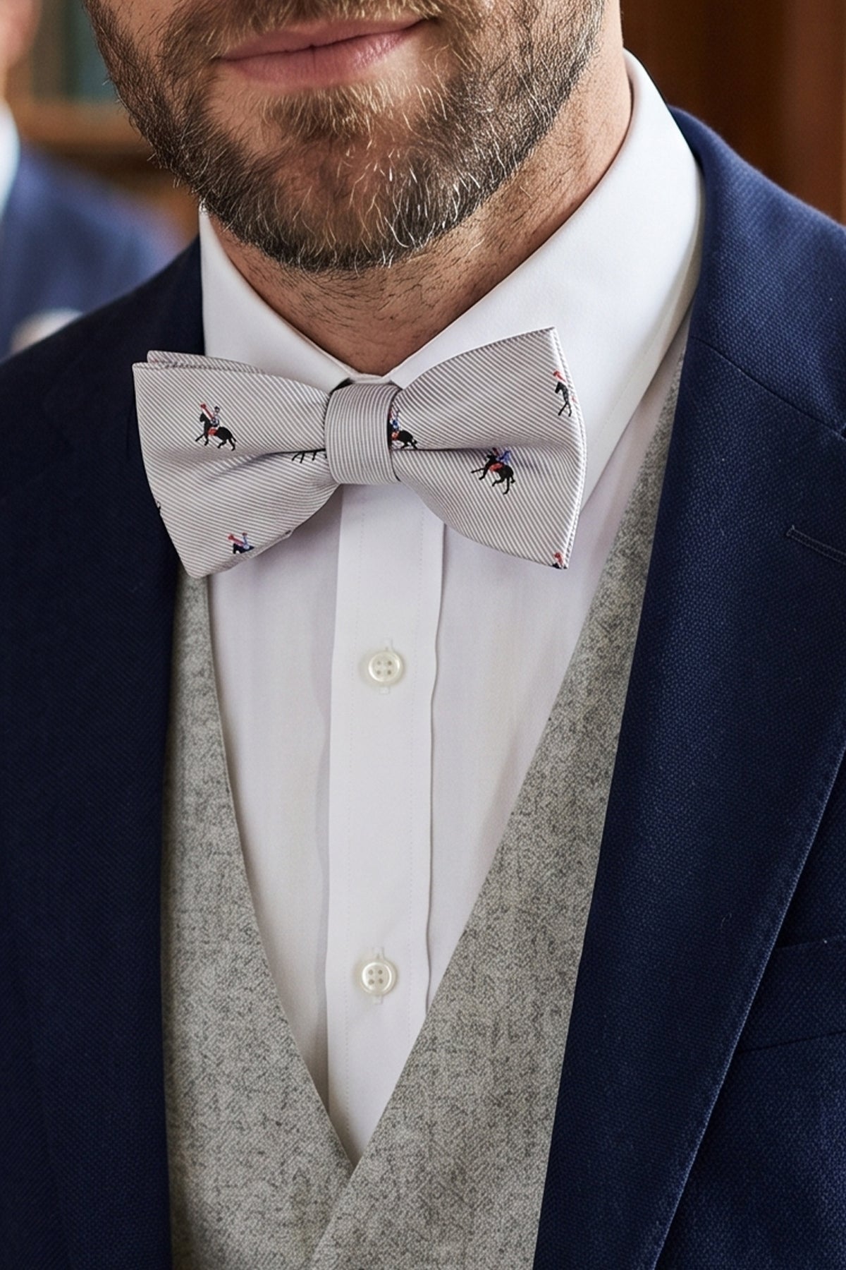 Cream Polo Bow Tie featuring a soft cream hue that exudes sophistication and timeless charm, perfect for weddings, formal events, and refined modern styling.