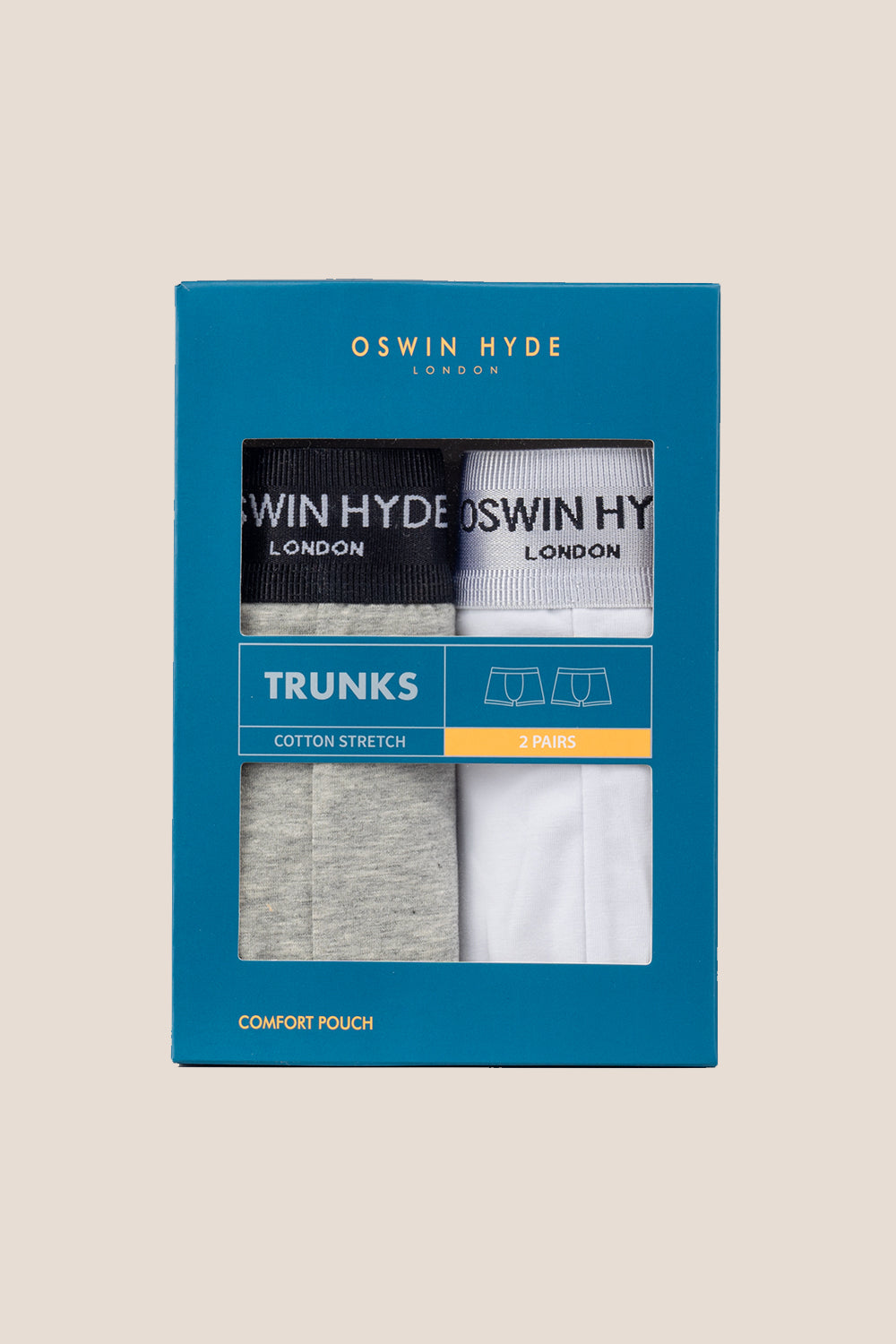 Bart Men’s Premium Cotton Boxer Trunks – 2 Pack made from stretch cotton with elastic waistband, offering breathable luxury and comfort.