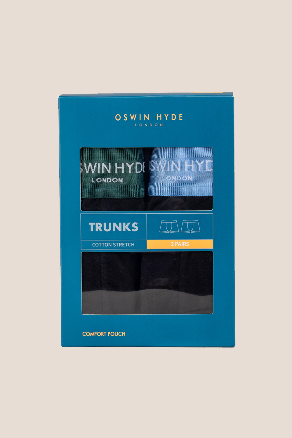 Brad Premium Cotton Boxer Trunks – 2 Pack with soft stretch cotton and elasticated waistband for premium everyday comfort.