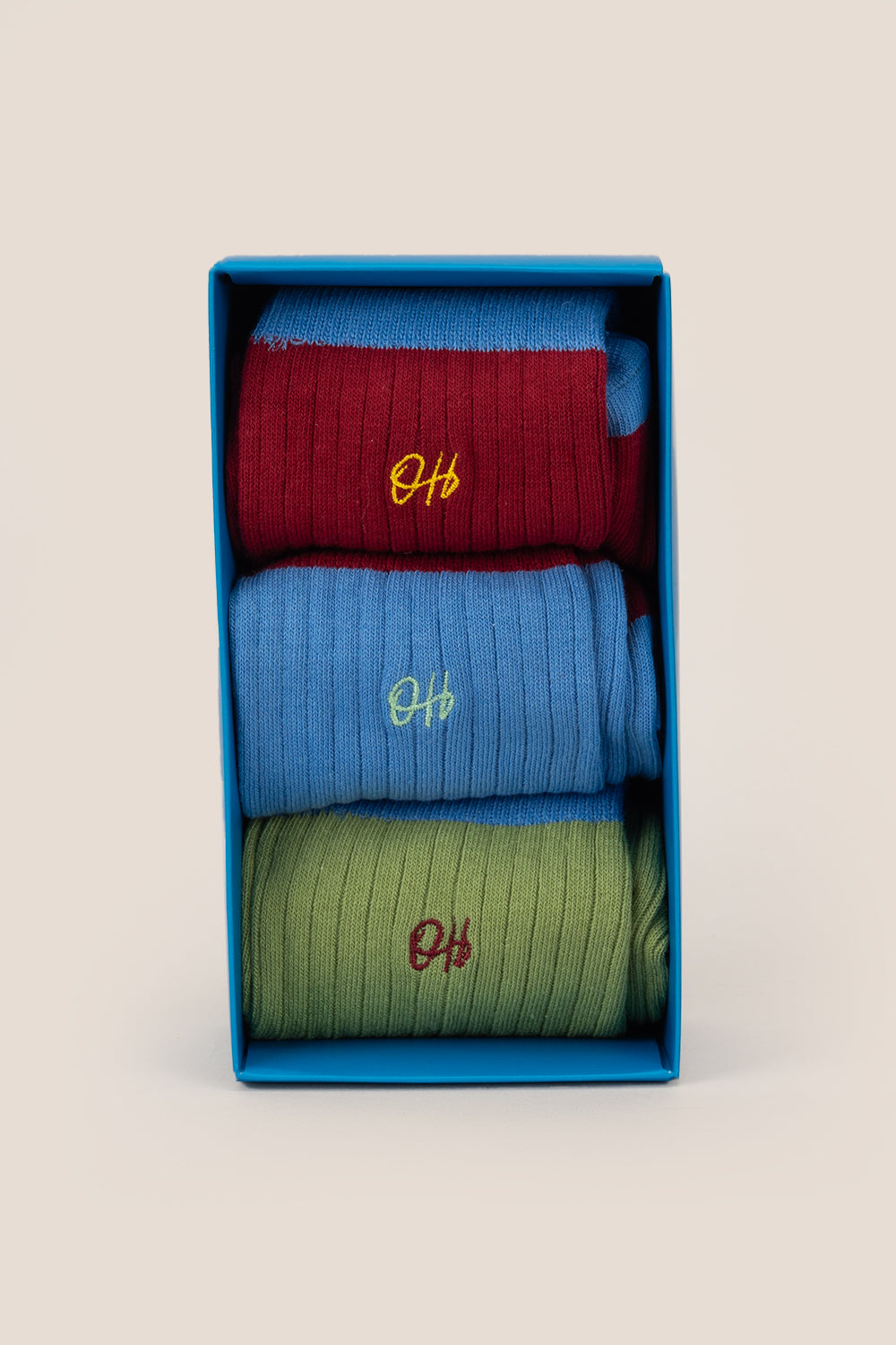 Oswin Hyde Grange three pairs of luxurious socks for men, offering comfort and elegance.