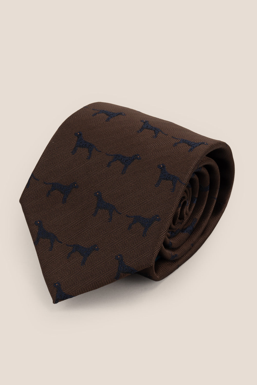 Hound Brown tie with sophisticated design, ideal for weddings, office wear, and formal occasions.