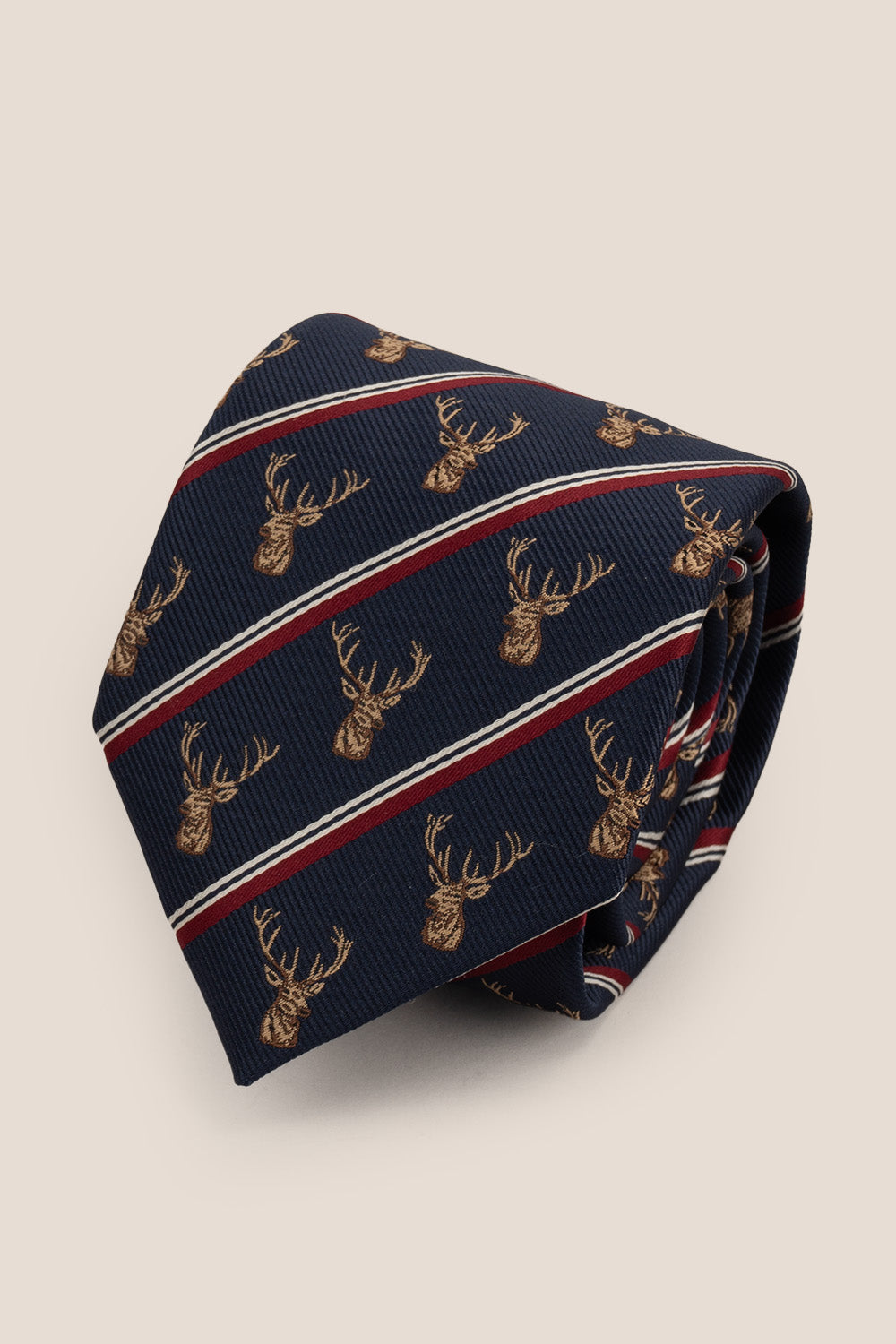 Antler Navy tie with sophisticated design, ideal for weddings, office wear, and formal occasions.