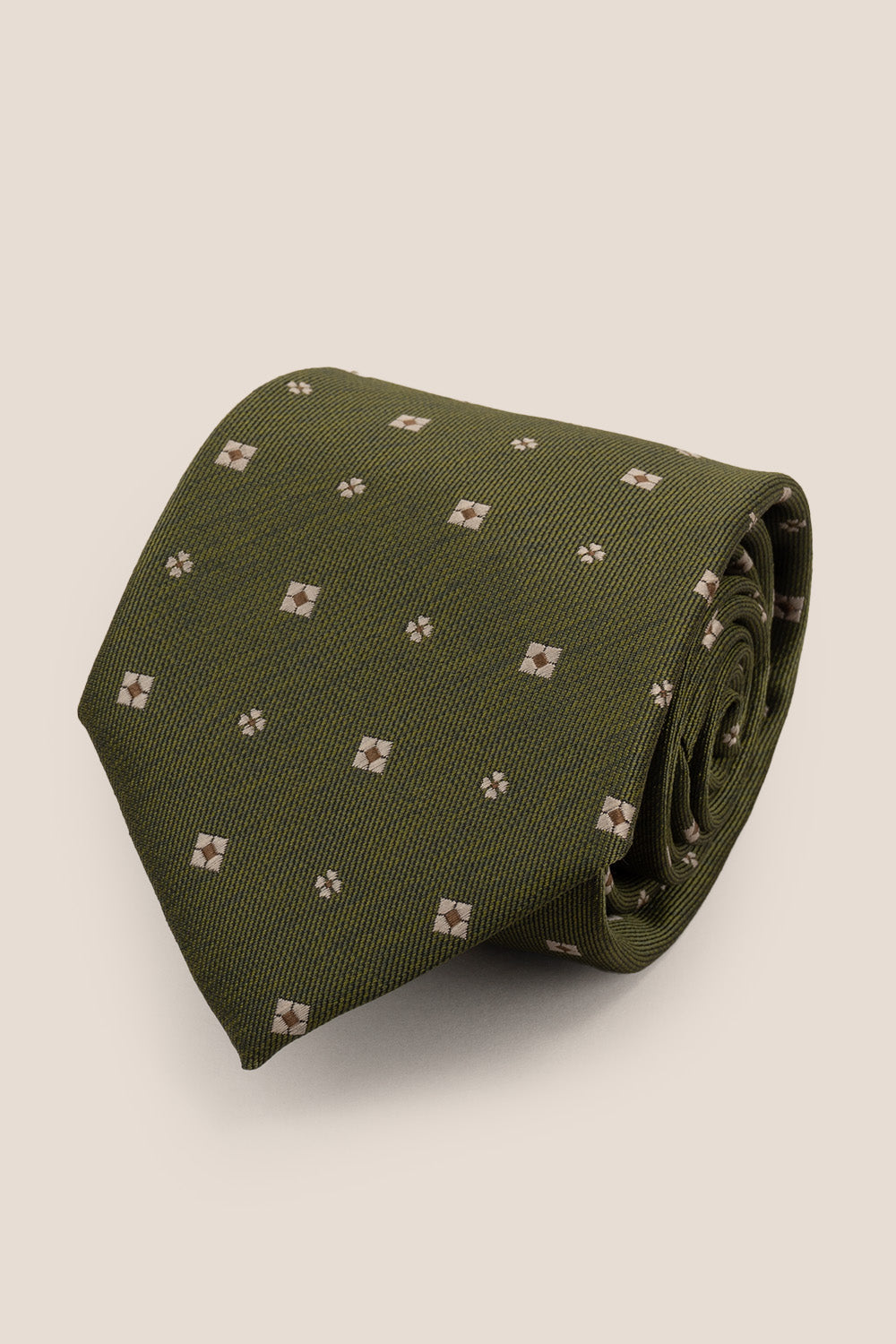 Off Square Green tie with sophisticated design, ideal for weddings, office wear, and casual outings.