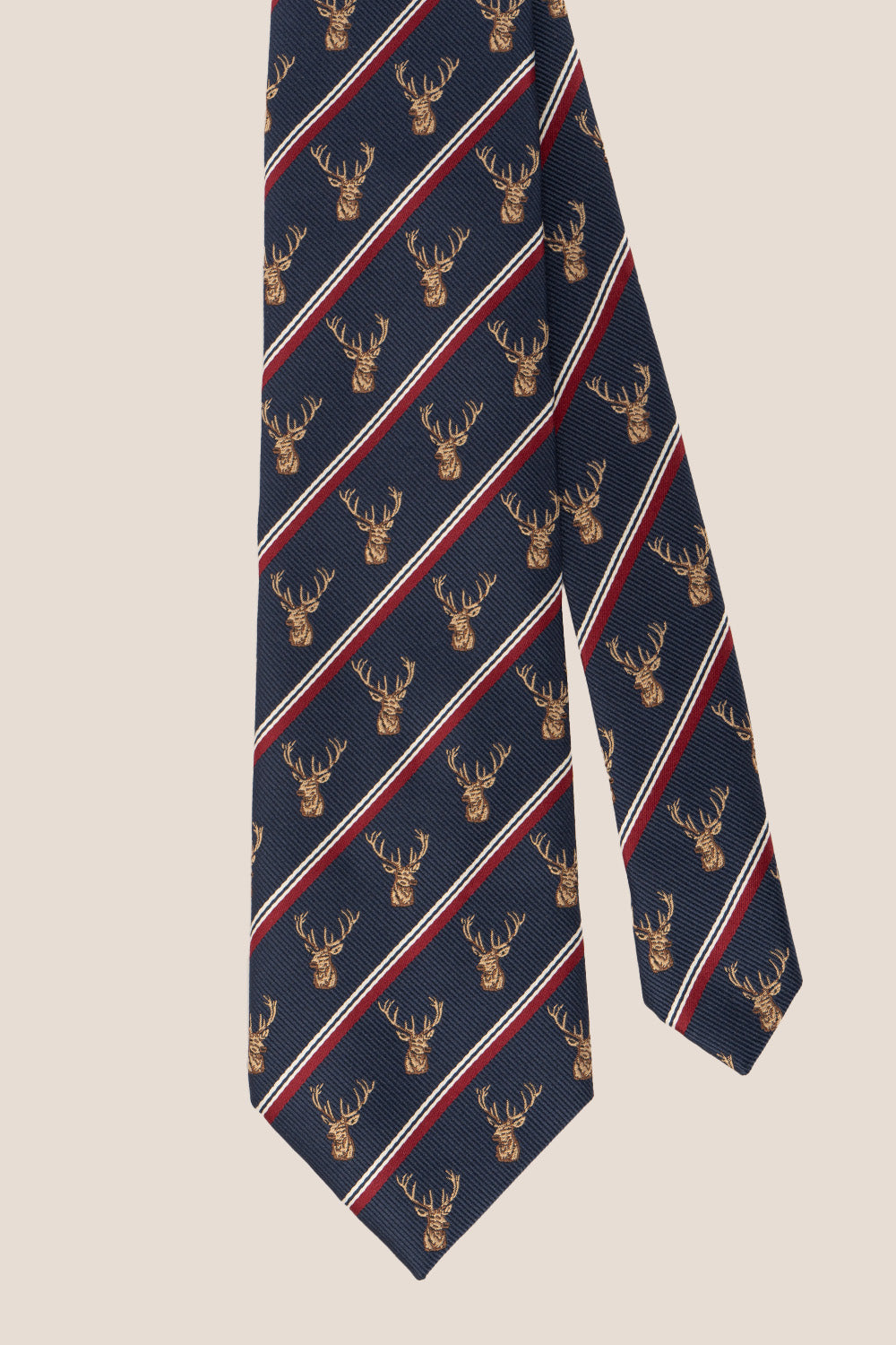 Antler Navy tie with sophisticated design, ideal for weddings, office wear, and formal occasions.