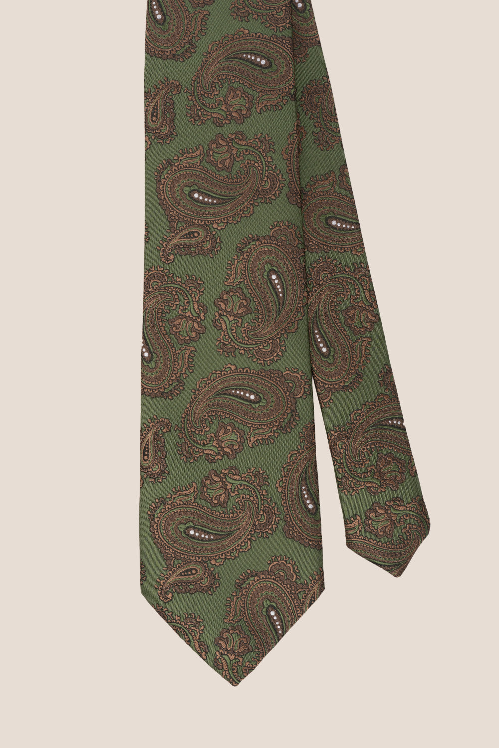 Paisley Green tie with intricate design, perfect for weddings, office wear, and casual events.