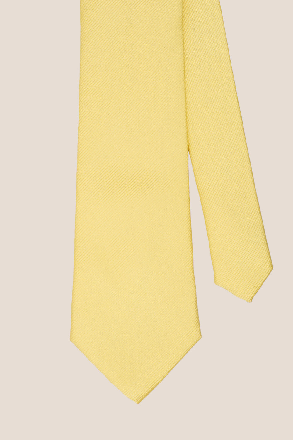 Yellow Ribbed tie with elegant design, perfect for weddings, office wear, and formal occasions.