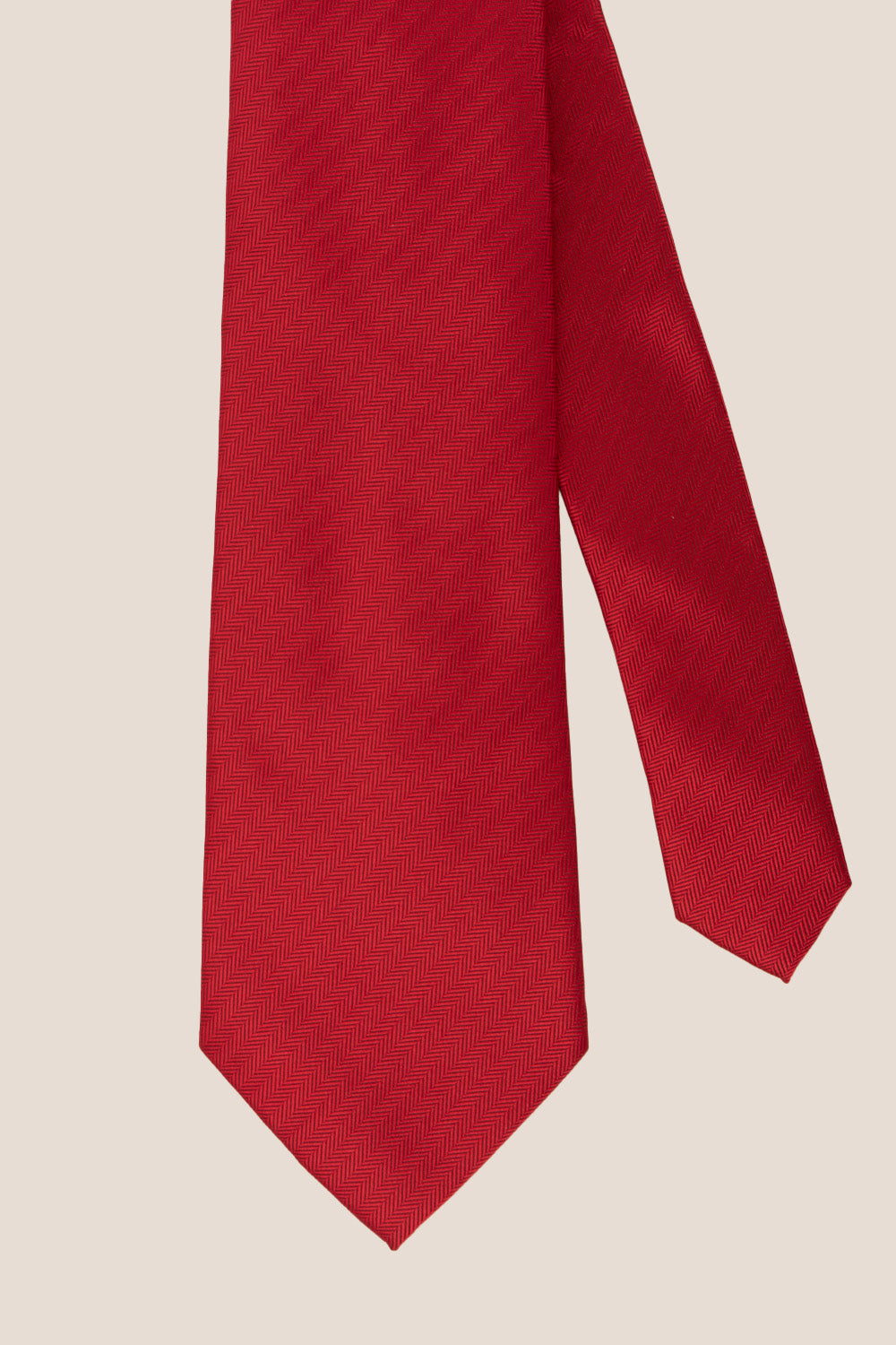 Red Self Stripe tie with bold design, ideal for weddings, office wear, and formal occasions.