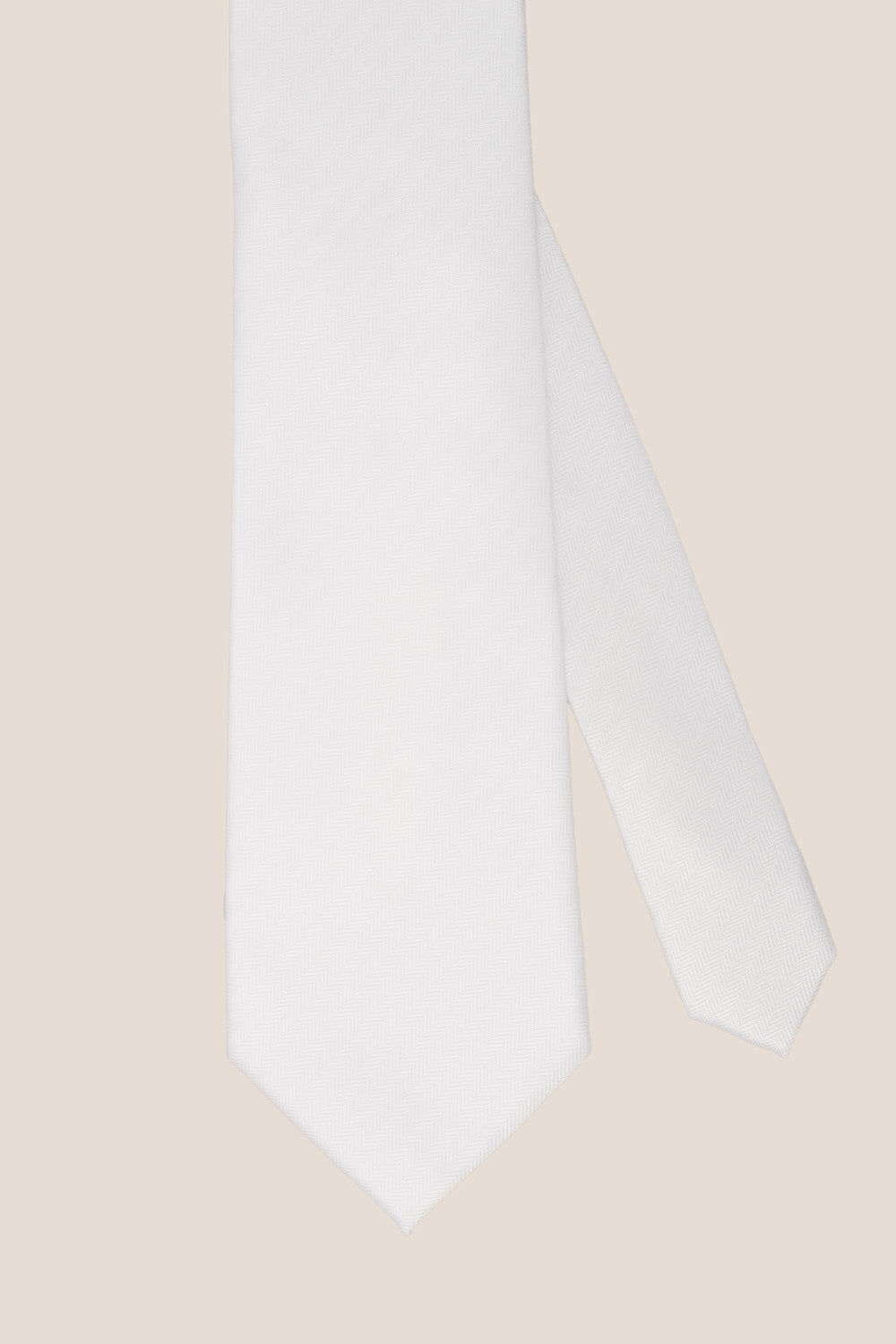 White Self Stripe tie with sophisticated design, ideal for weddings, office meetings, and formal occasions.