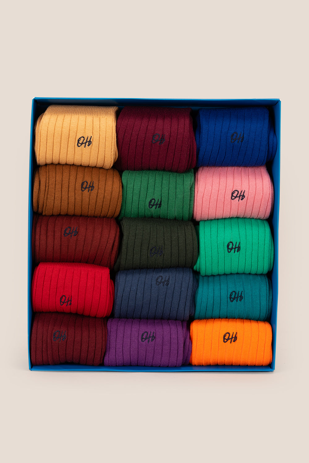 Oswin Hyde Ultimate Colour Collection fifteen pairs of socks in solid colors with soft fabric and all day comfort for all occasion