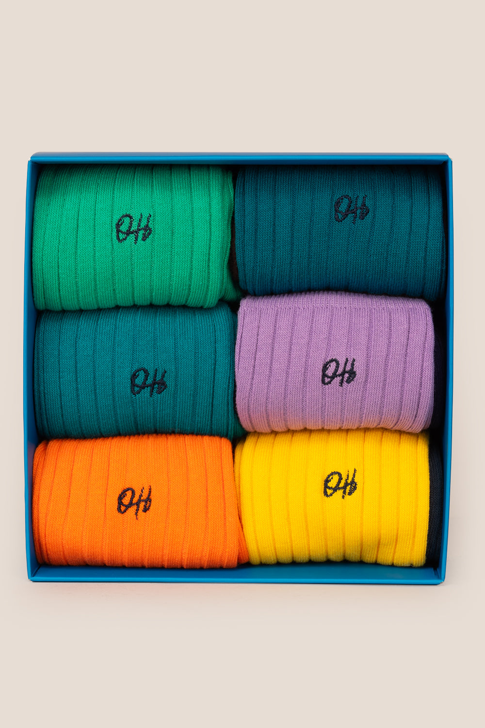 Oswin Hyde Bold Six six pairs of socks in vibrant colors with soft fabric and all-day comfort