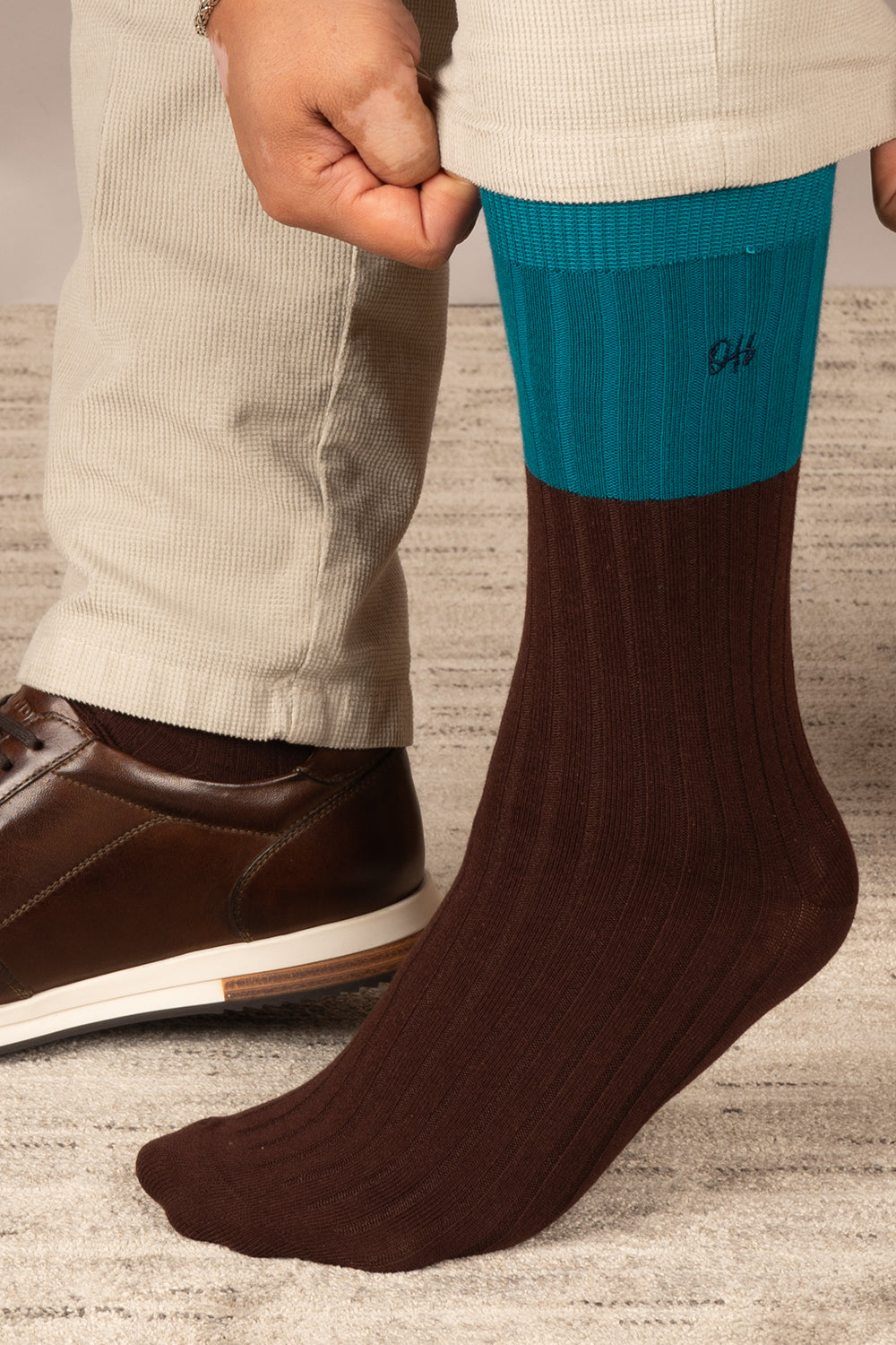 Oswin Hyde Dual Tone three pack socks for men with sophisticated design, packaged for gifting.