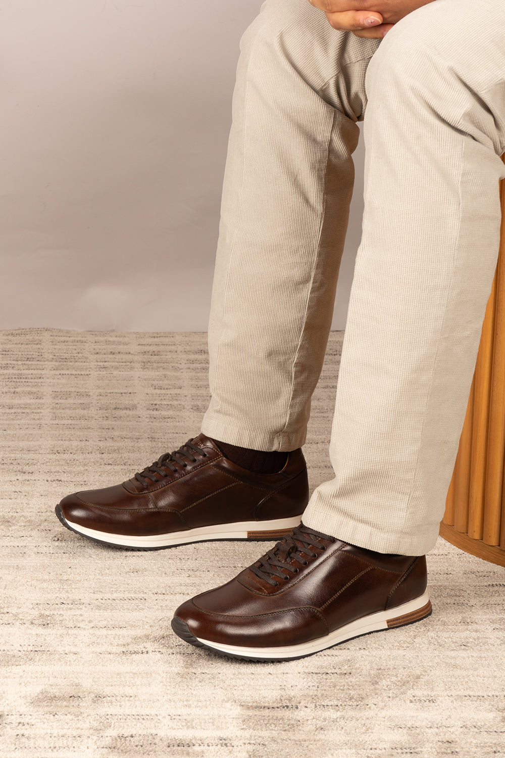 Spencer Brown Leather Sneakers | Oswin Hyde