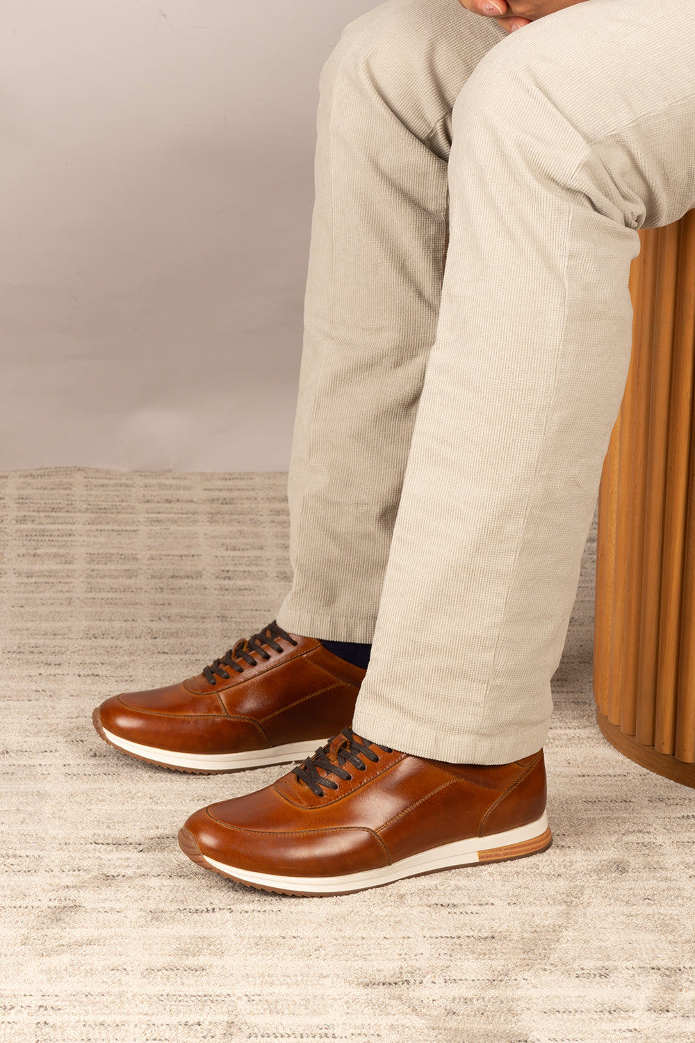 Spencer Tan Leather Sneakers | Oswin Hyde