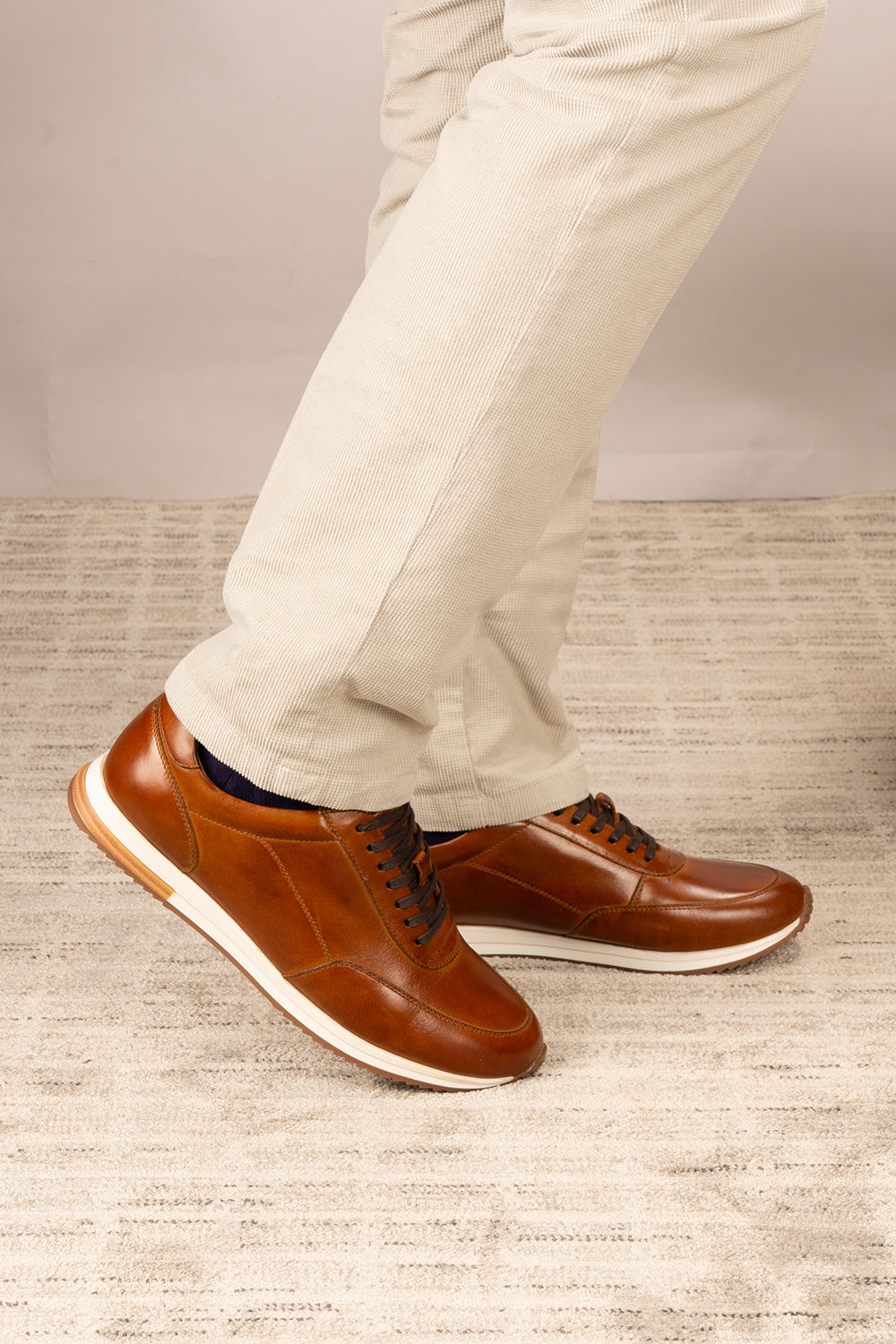 Spencer Tan Leather Sneakers | Oswin Hyde