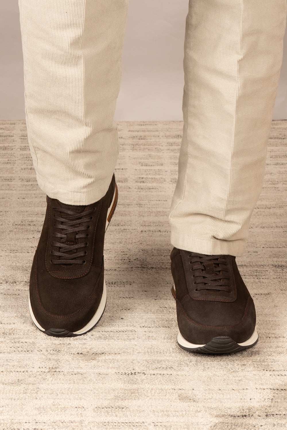 Spencer Brown men’s suede classic sneakers crafted from premium suede, perfect for casual and smart brown footwear.