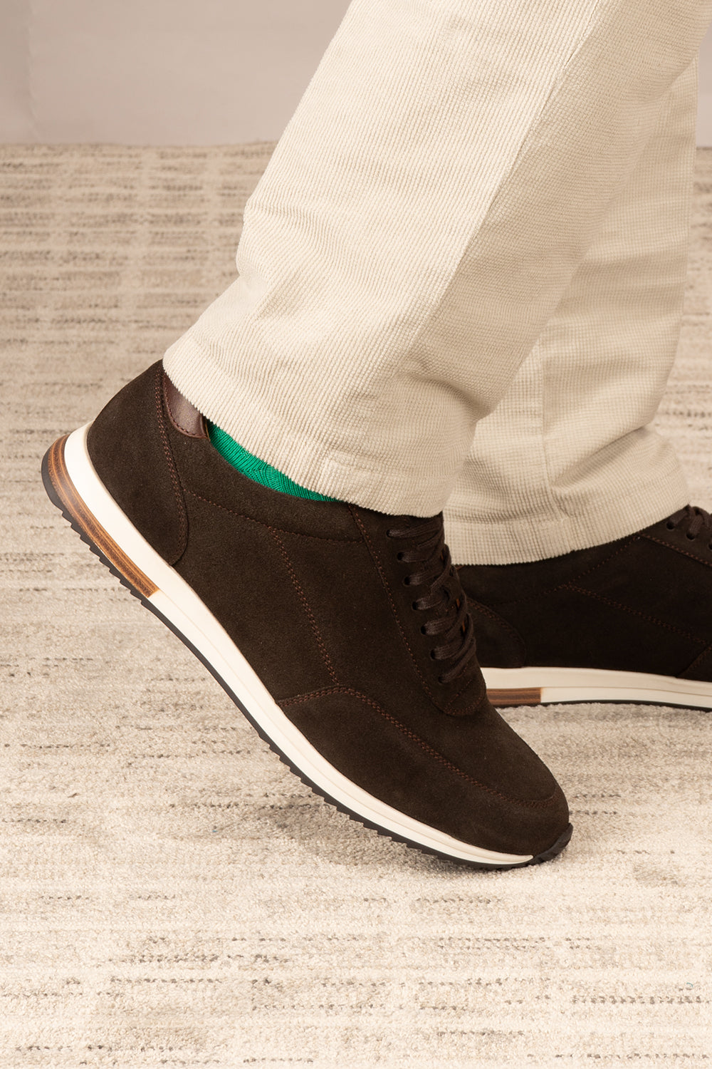 Spencer Brown men’s suede classic sneakers crafted from premium suede, perfect for casual and smart brown footwear.