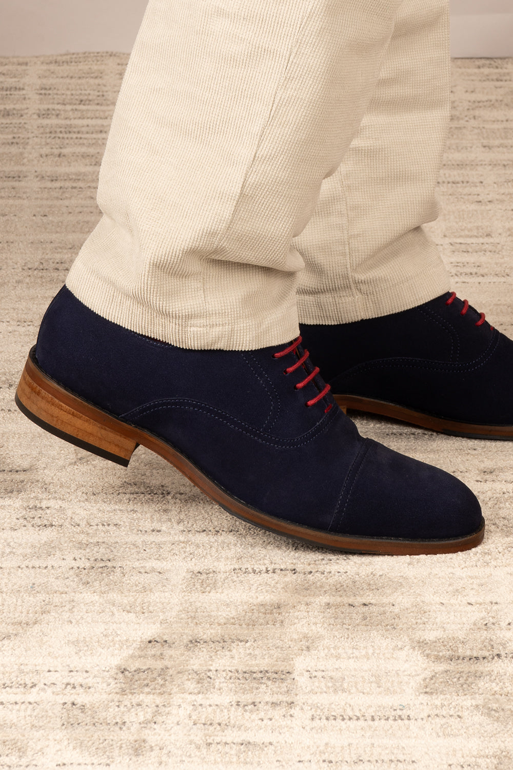 Elise Navy Suede Oxford Shoe | Oswin Hyde