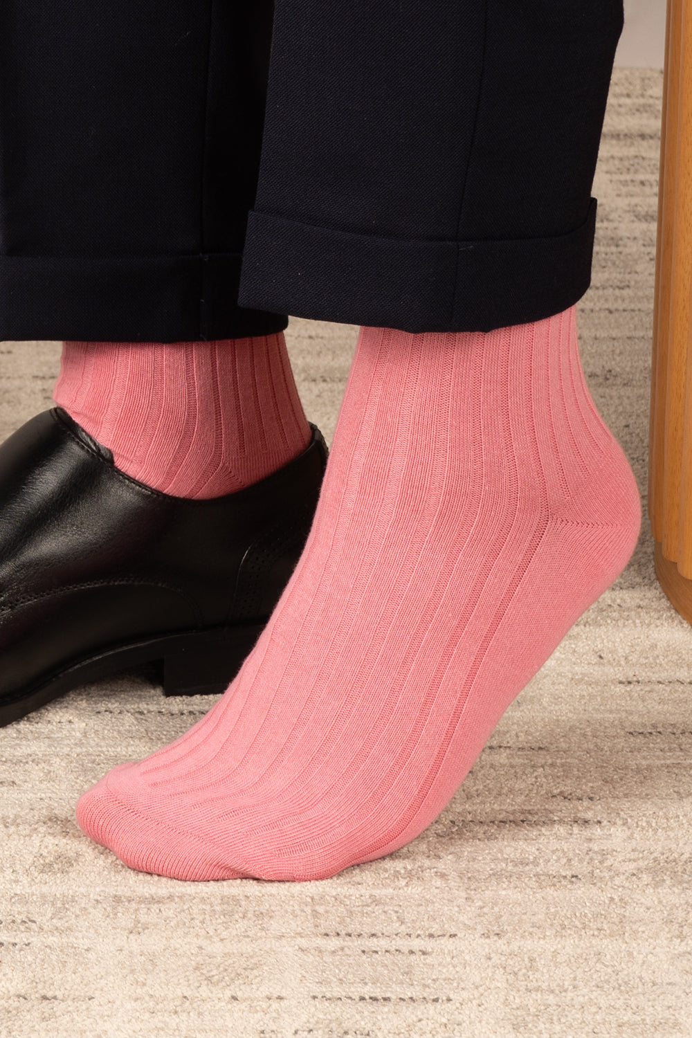 Oswin Hyde Statement three pack socks in purple, blue, and pink for men, offering bold luxury and style.