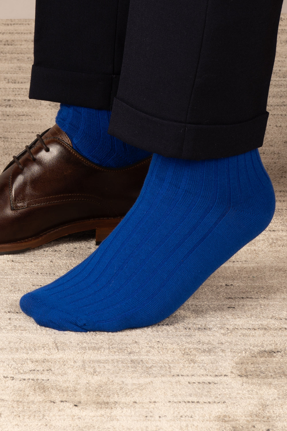 Oswin Hyde Statement three pack socks in purple, blue, and pink for men, offering bold luxury and style.
