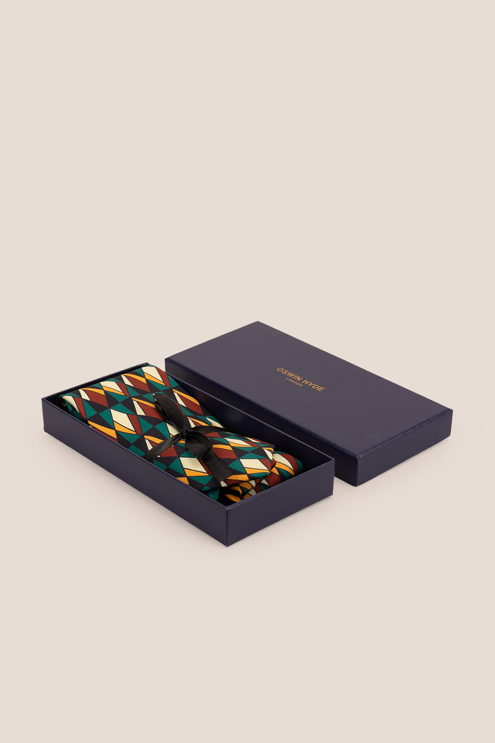 Print Green Navy tie with printed design, perfect for weddings, office wear, and formal occasions.