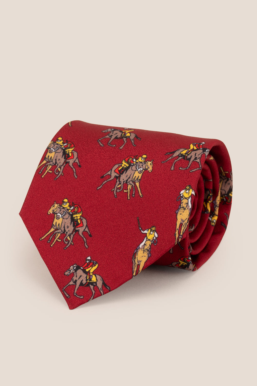 Polo Red tie with printed design, ideal for weddings, office events, and formal occasions.