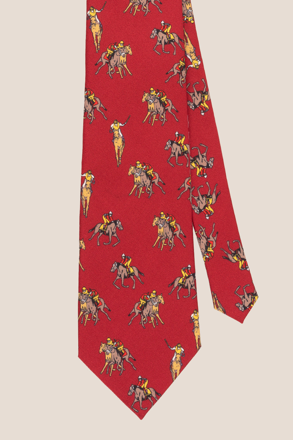 Polo Red tie with printed design, ideal for weddings, office events, and formal occasions.