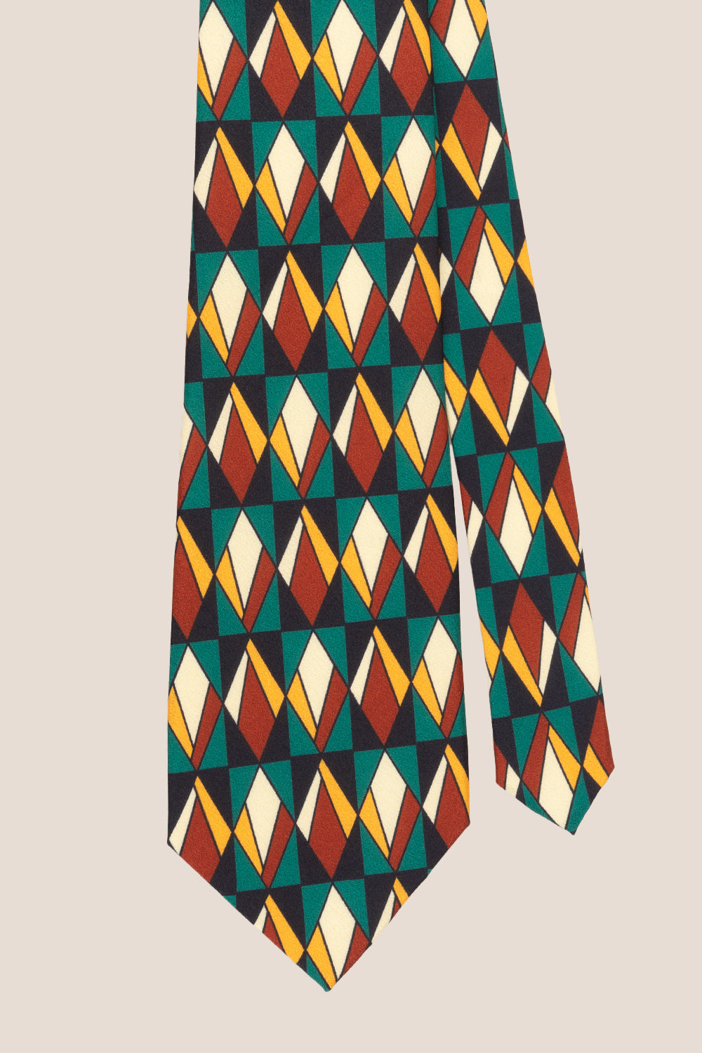 Print Green Navy tie with printed design, perfect for weddings, office wear, and formal occasions.
