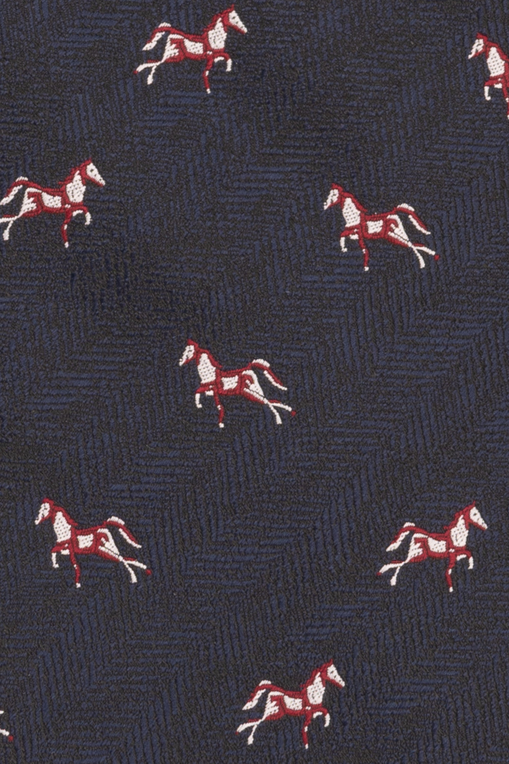 Gallop Navy tie with printed design, ideal for weddings, office wear, and formal occasions.