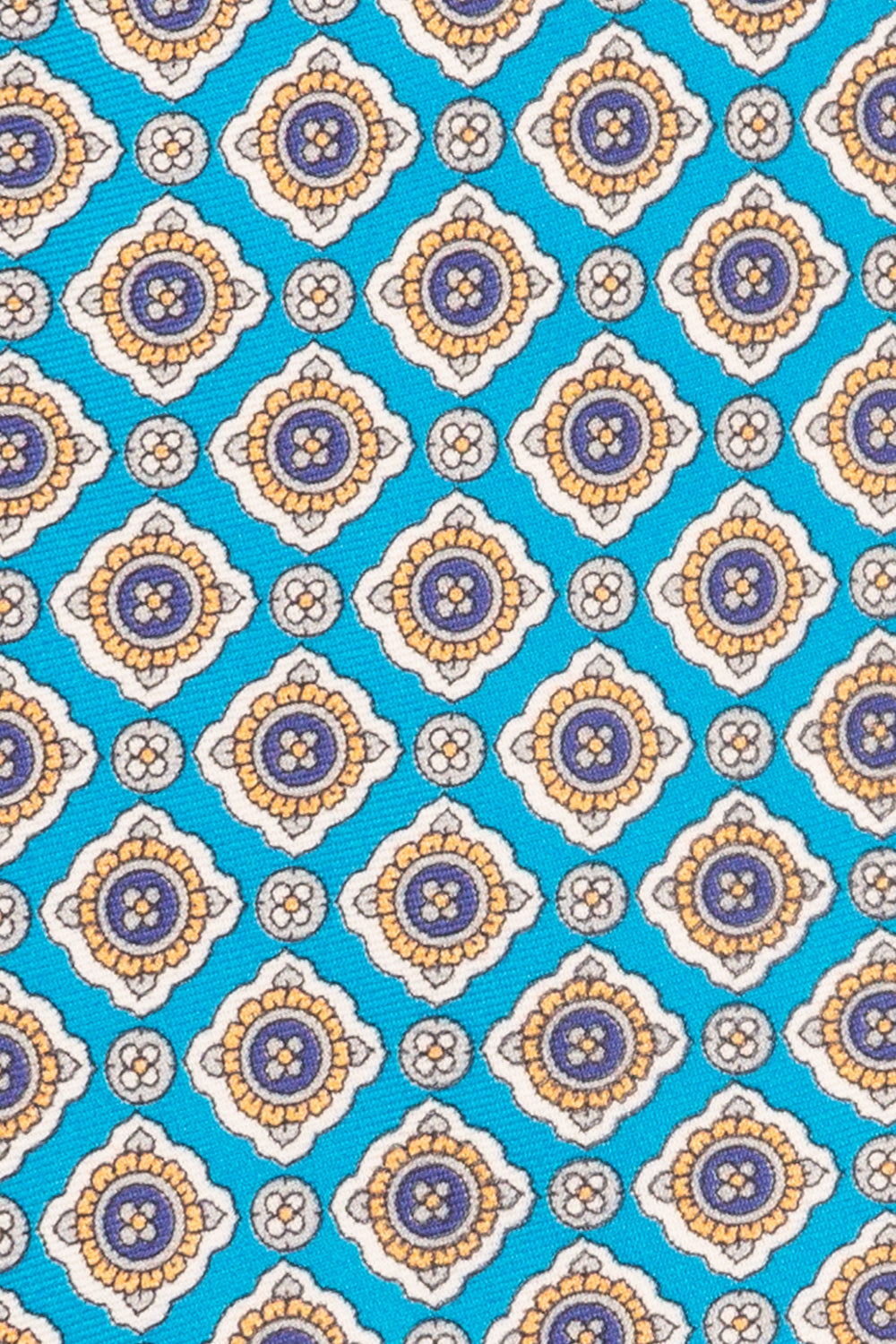 Cyan Geometric Pattern Silk Tie with modern design, ideal for weddings, formal attire, and stylish events.