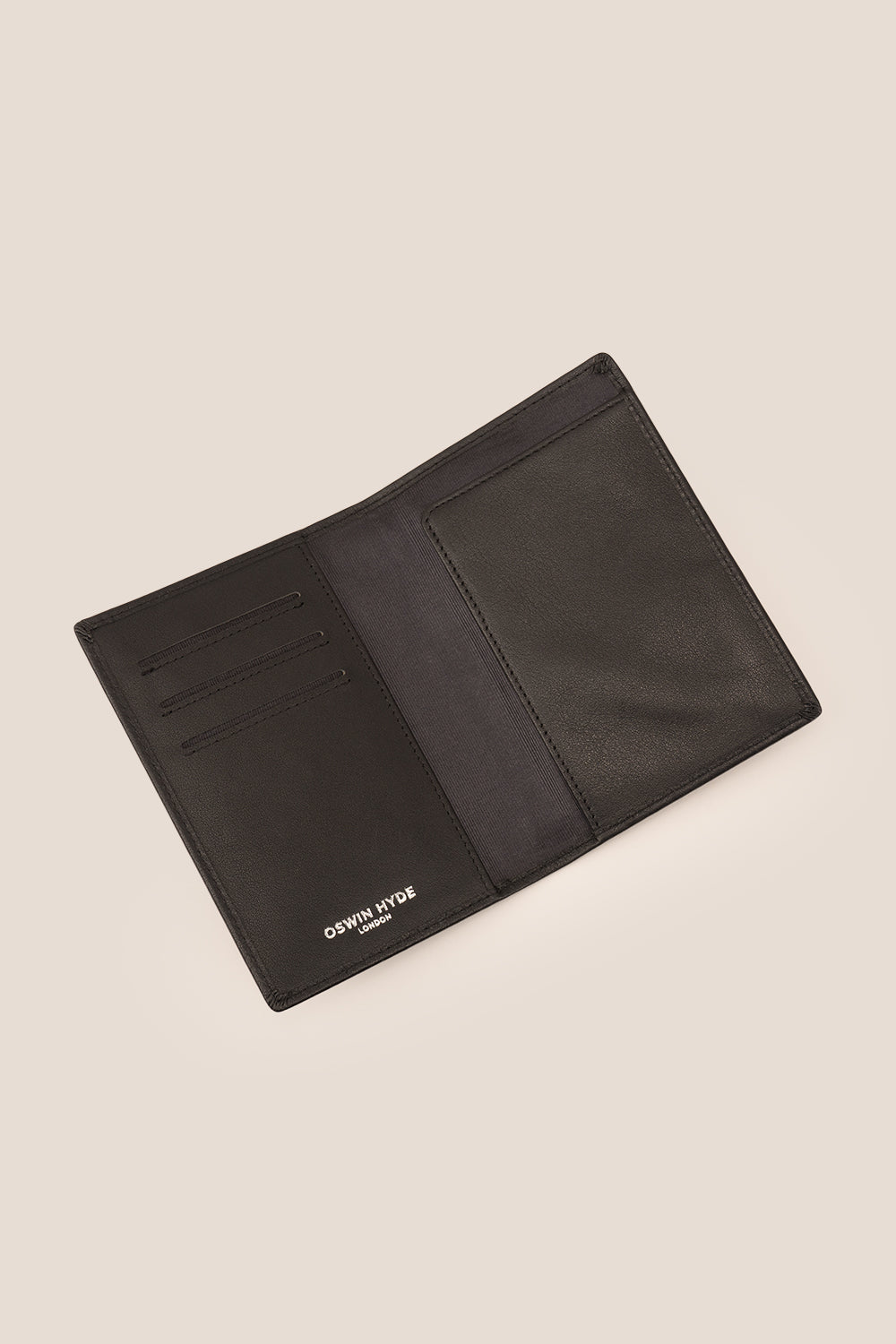Covent Black Grain Passport Holder | Oswin Hyde