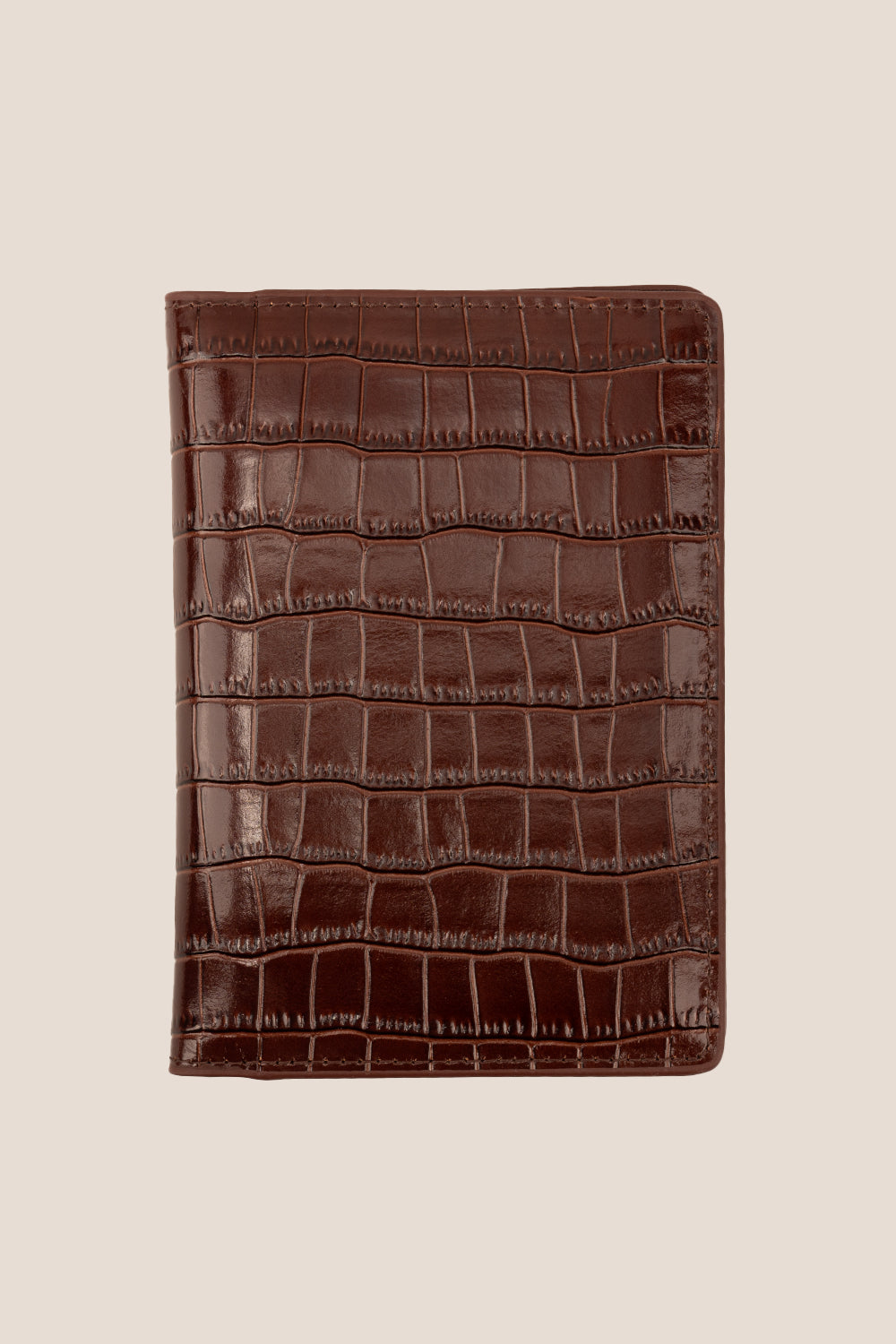 Covent Brown Croc Passport Holder | Oswin Hyde