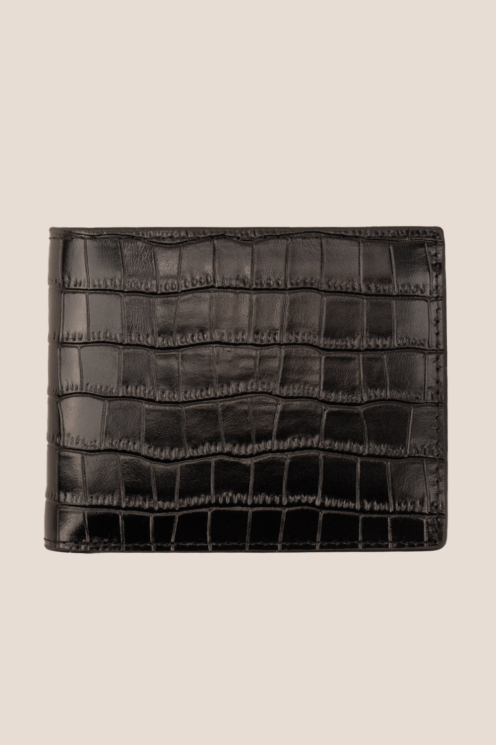 Leicester Black Croc Wallet | Oswin Hyde