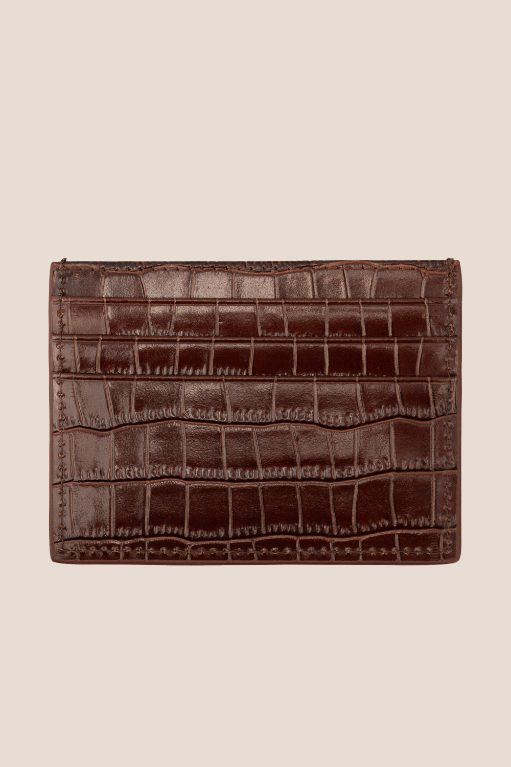 Chancery Brown Croc Card Holder | Oswin Hyde