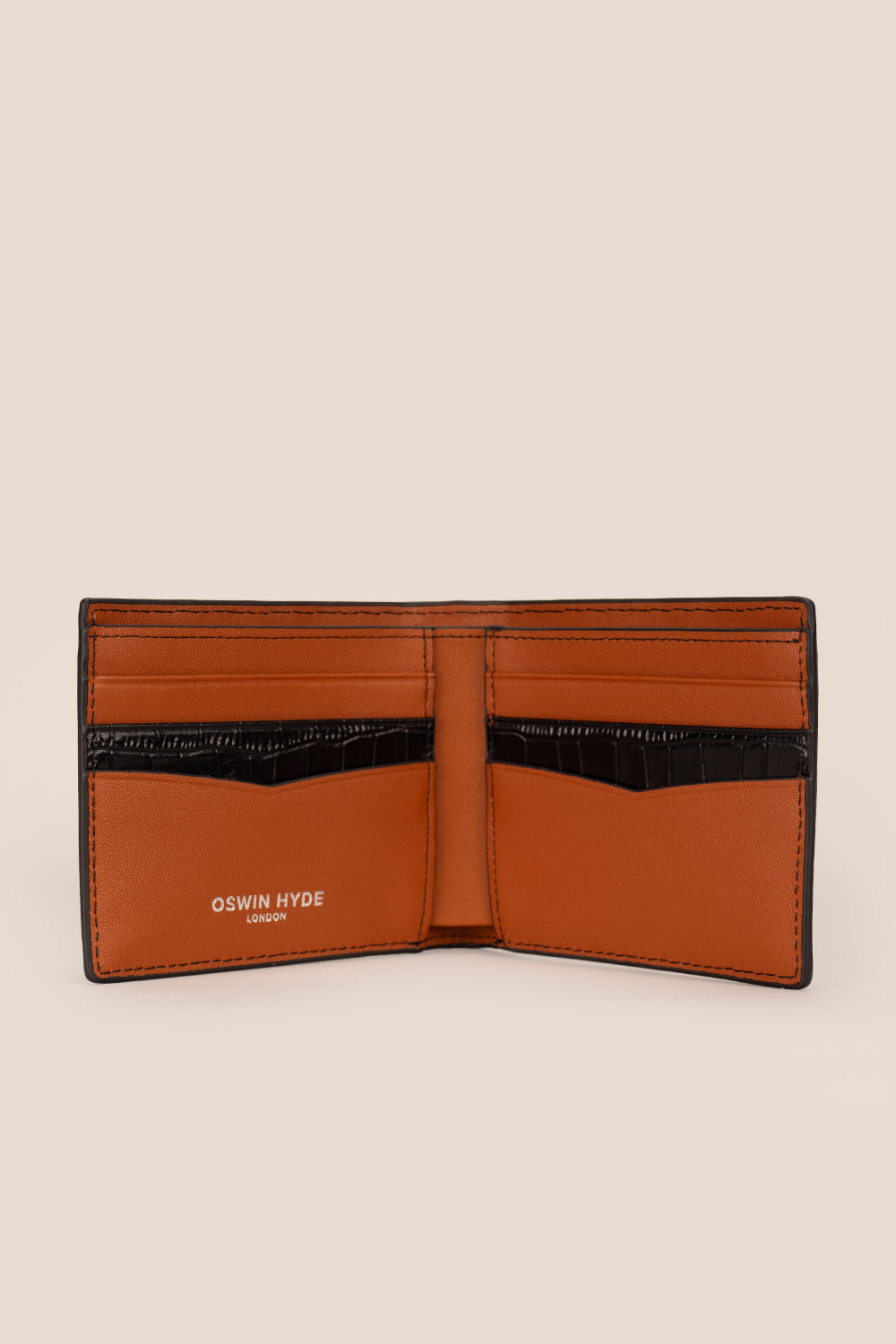 Leicester Black Croc Wallet | Oswin Hyde