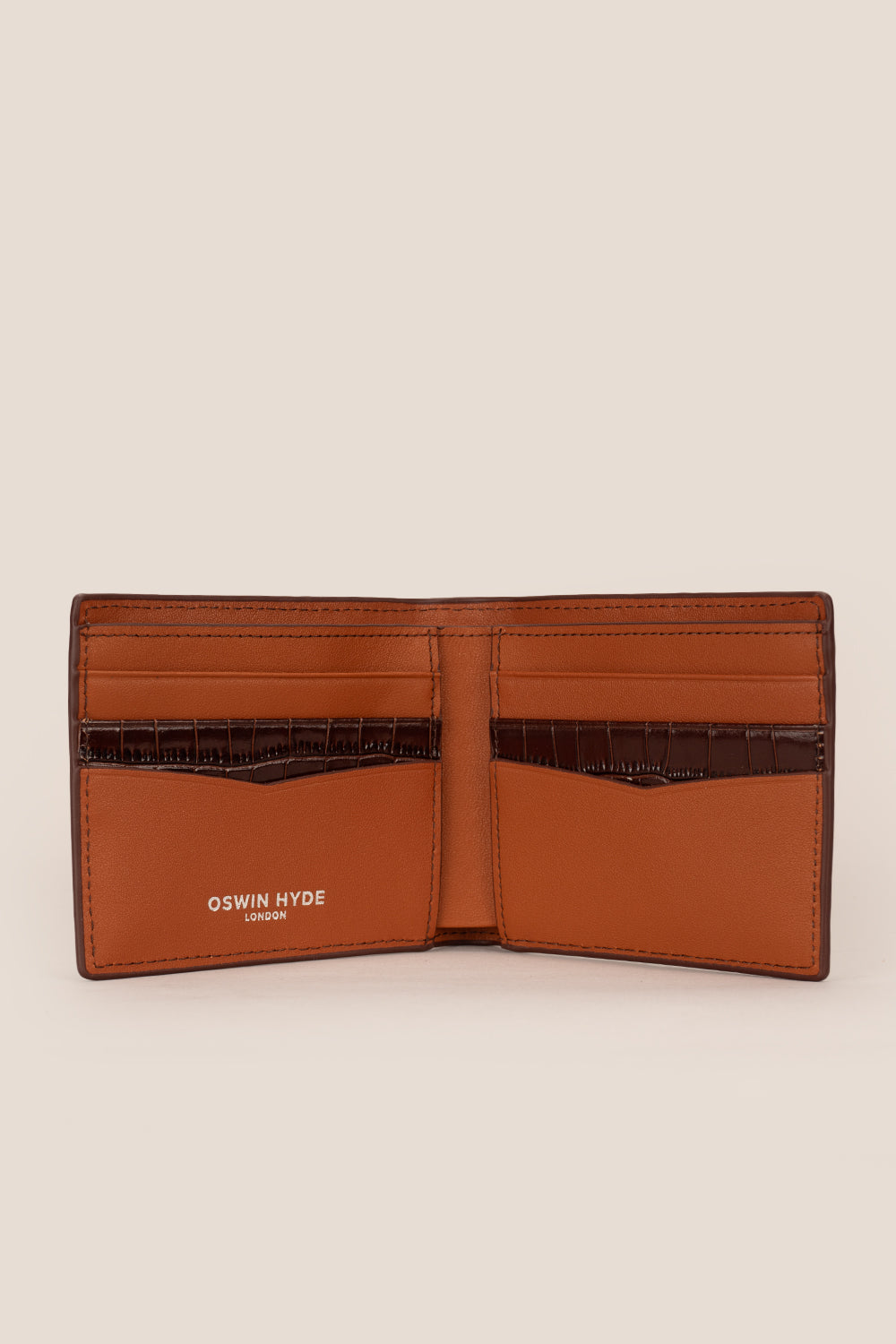 Leicester Brown Croc Wallet | Oswin Hyde