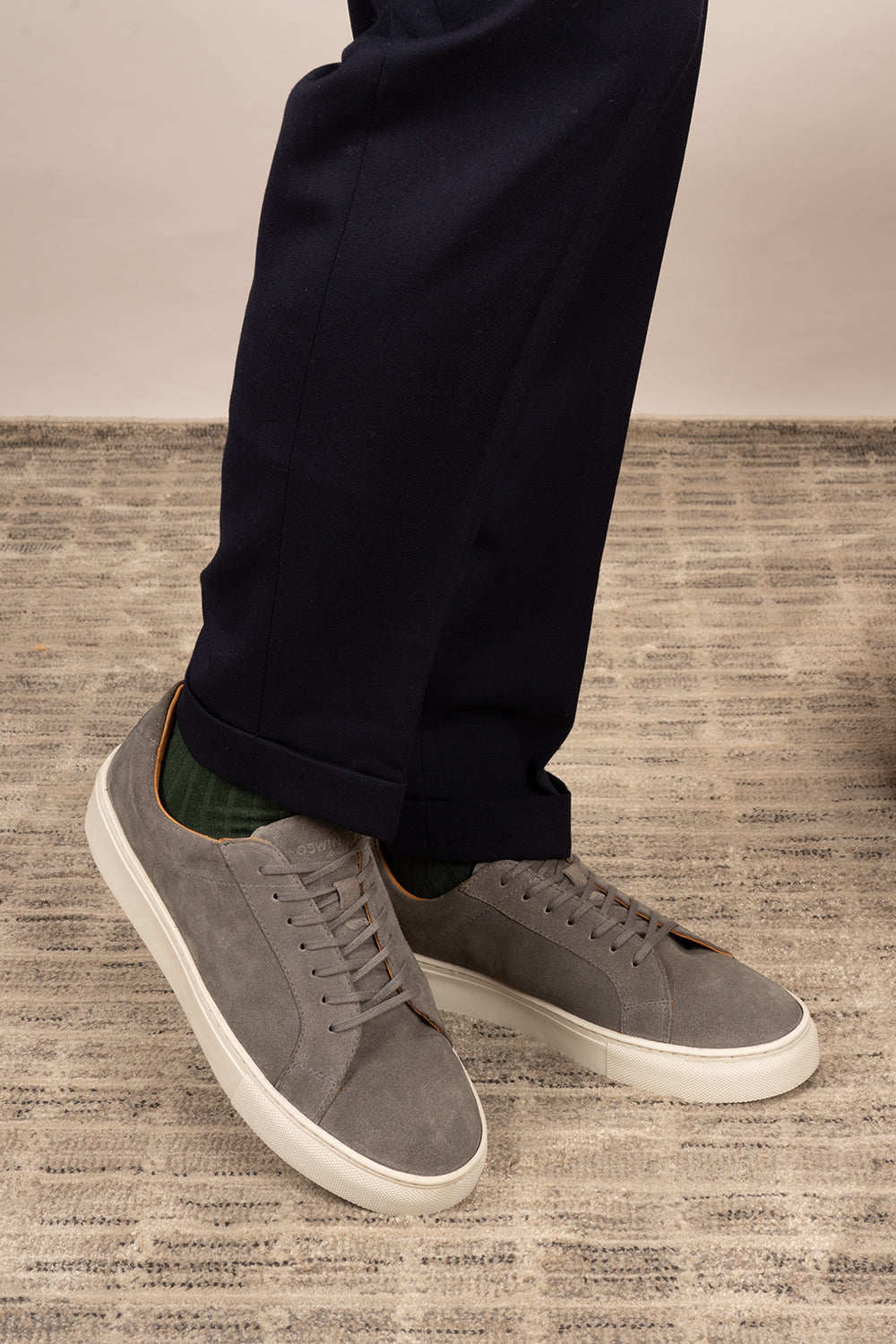 Harper Grey Suede Trainer Shoes | Oswin Hyde