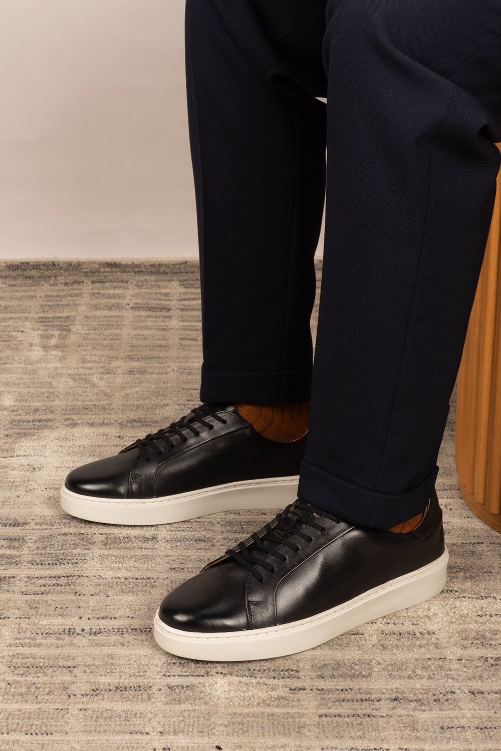 Harris black derby sneakers for men made from premium leather with modern design and casual-smart appeal.