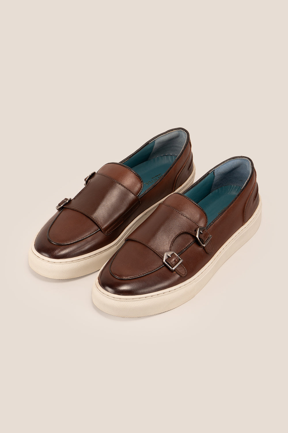 Owen Brown monk leather loafers for men with premium brown leather and classic monk strap, ideal for smart and formal wear.