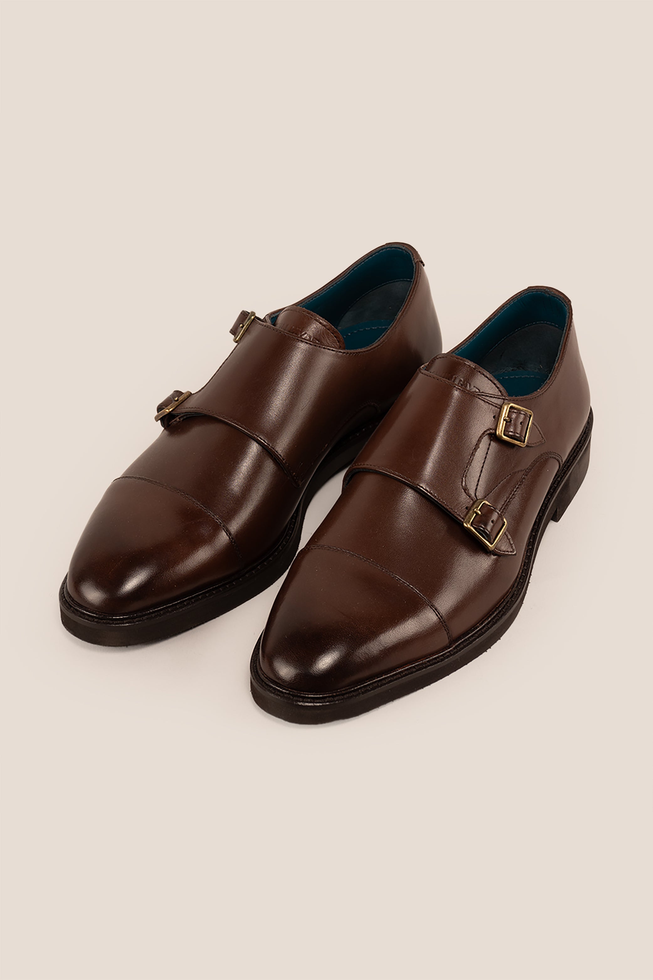 Garson brown monk strap leather shoes for men, featuring polished finish and single buckle design, ideal for formal events and everyday elegance.