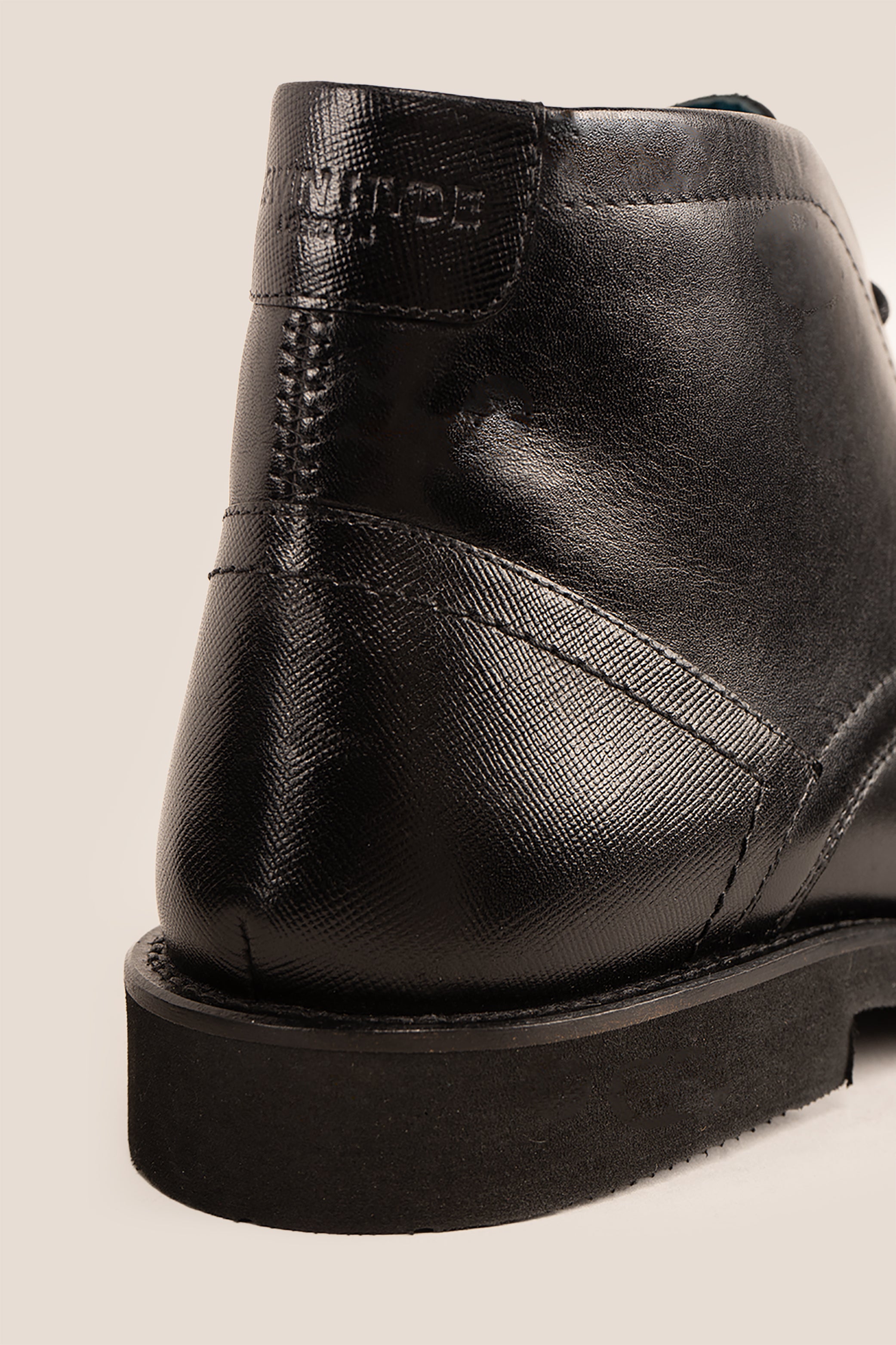 Jefferson Black Chukka boots for men made from high-quality saffiano leather, offering bold elegance, casual versatility, and modern sophistication.