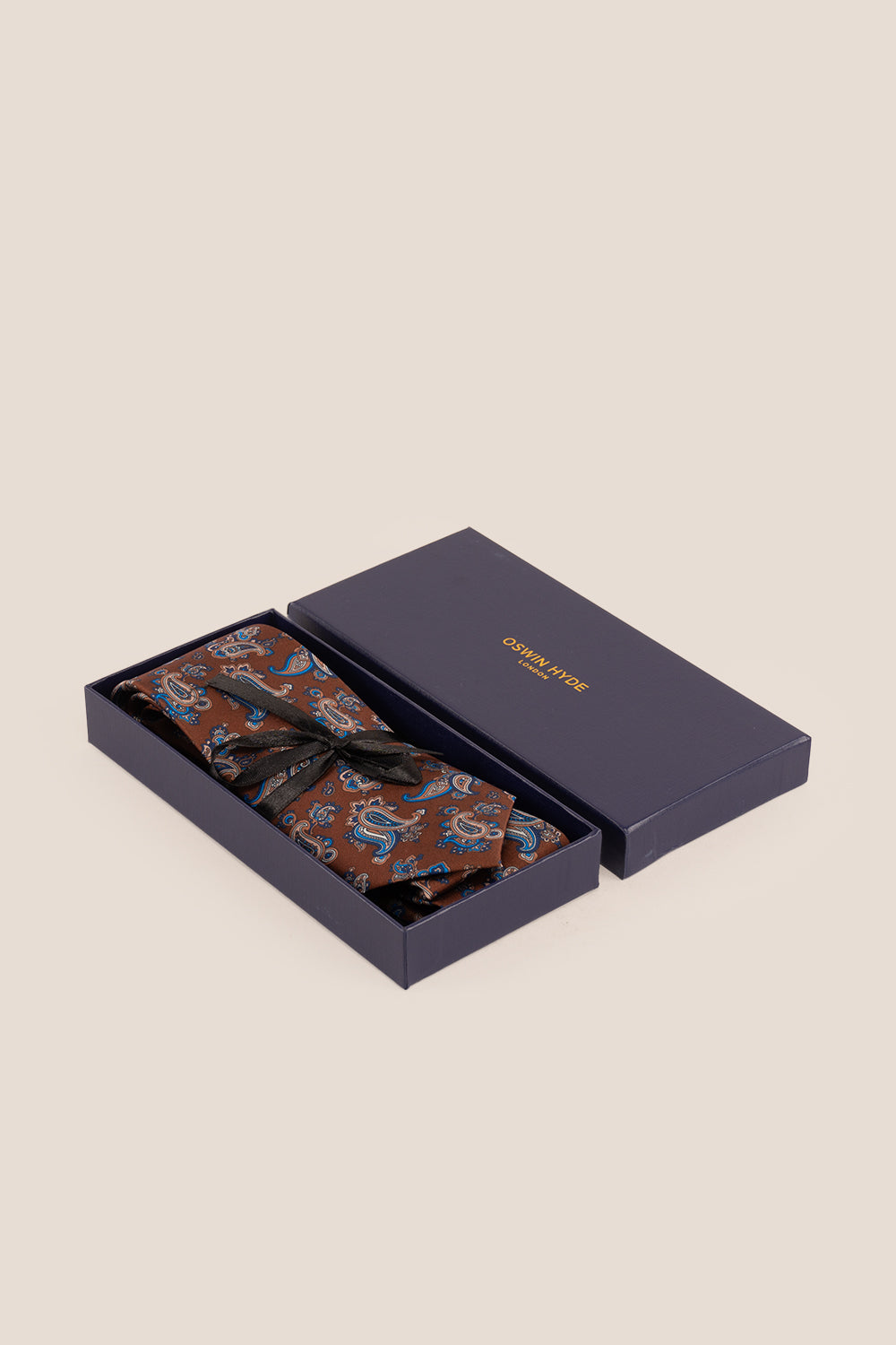 Paisley Print Brown tie with elegant design, perfect for weddings and formal occasions.