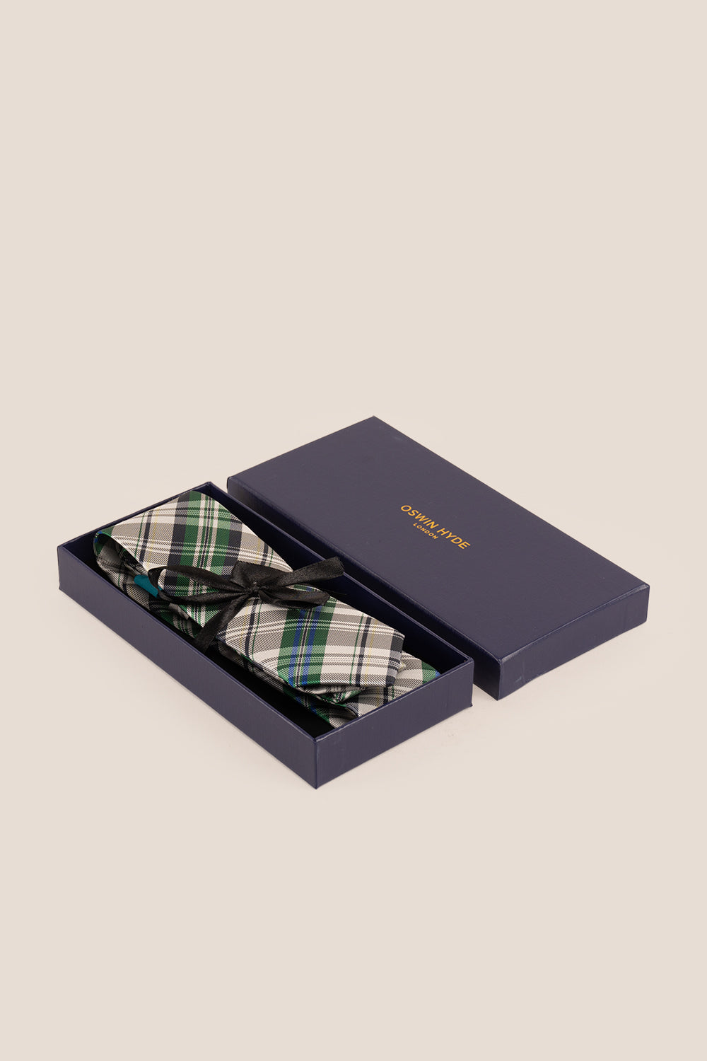 Checks Green White tie with printed design, ideal for weddings, office events, and formal occasions.
