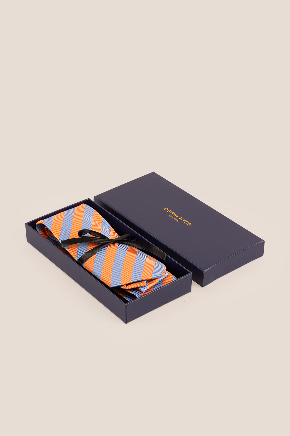 Vintage Stripe Orange Blue tie with versatile design, perfect for weddings, office wear, and casual events.