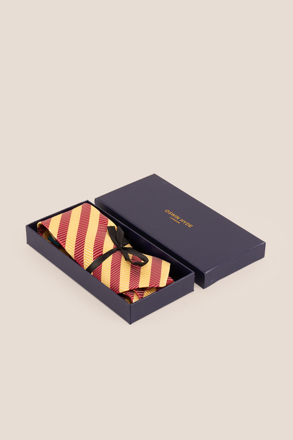 Vintage Stripe Red Gold tie with classic design, ideal for weddings, office wear, and casual occasions.