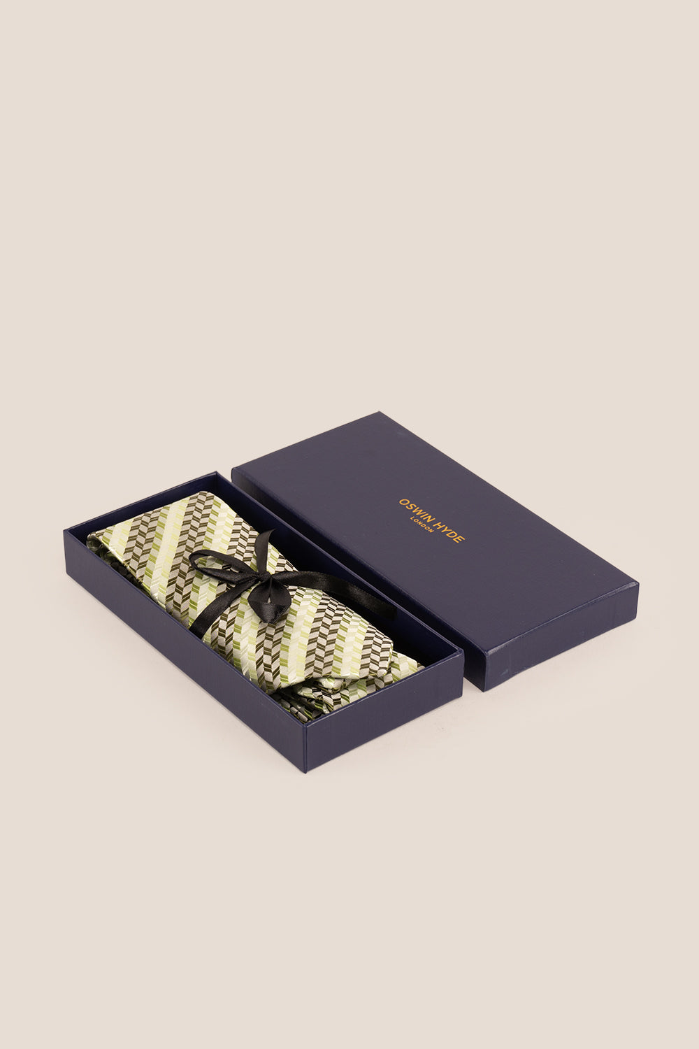 Geometric Stripes Olive Green tie with sophisticated design, perfect for weddings, office meetings, and casual outings.