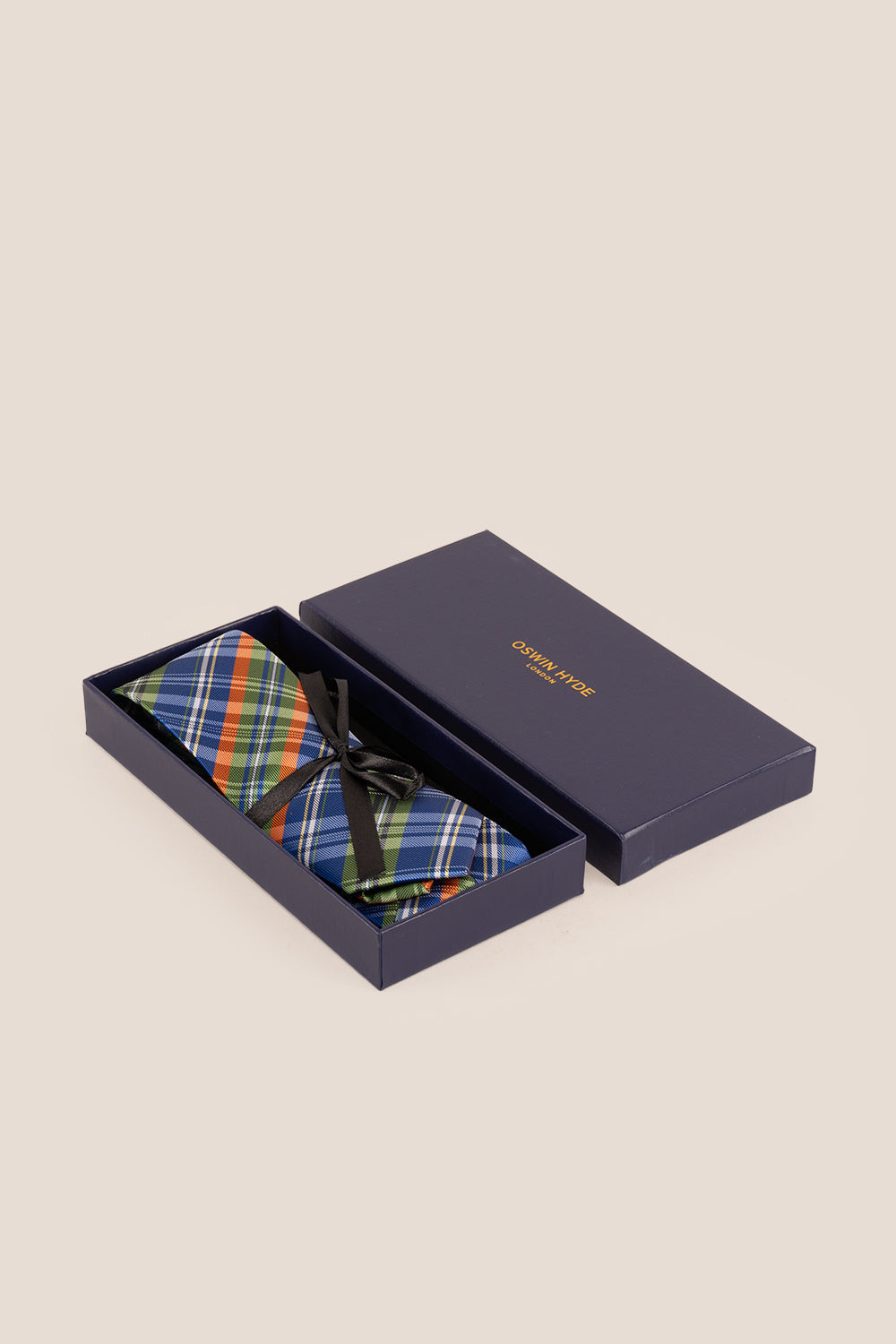 Checks Blue Green tie with classic design, perfect for weddings, office wear, and casual occasions.